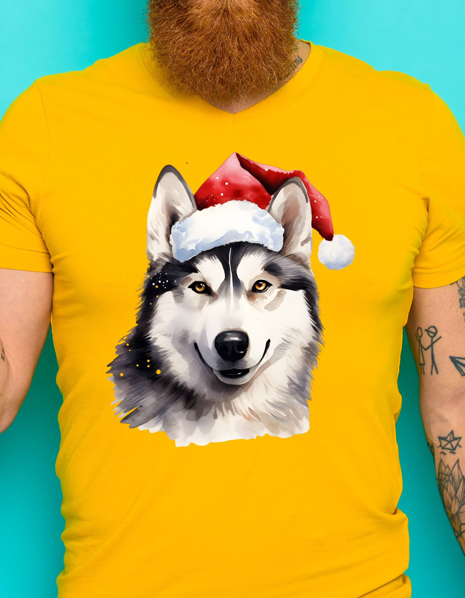 Custom Printed Shirt: Christmas Husky