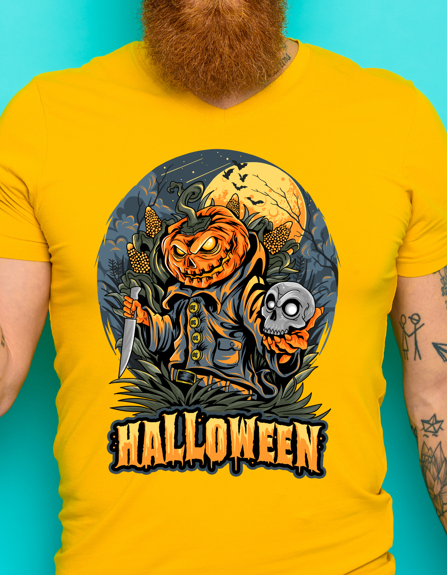 Custom Printed Shirts: Halloween Skull