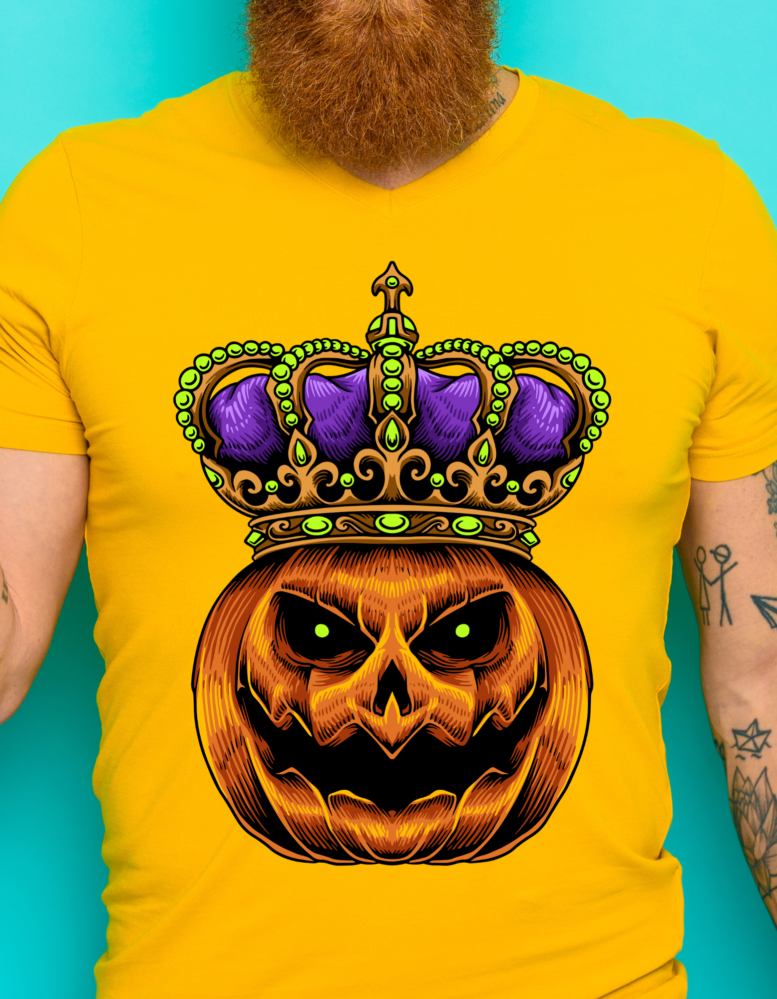 Custom Printed Shirts: Halloween Pumpkin Crowned