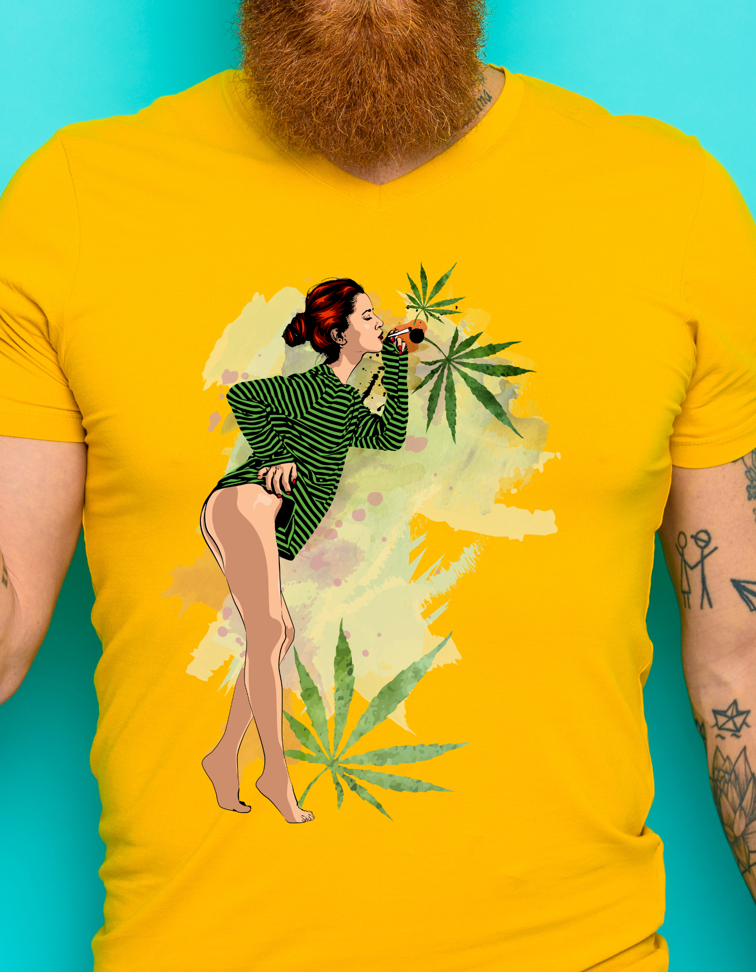 Custom Printed Shirts: Girl Smoking