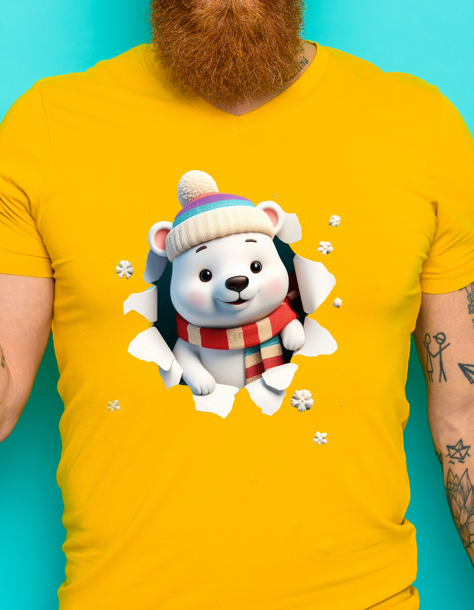 Custom Printed Shirt: Christmas Bear