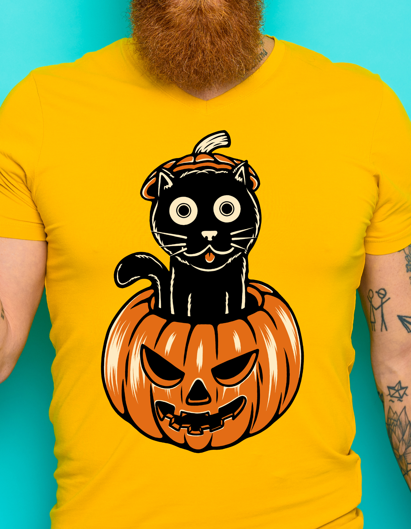 Custom Printed Shirts: Halloween Cat