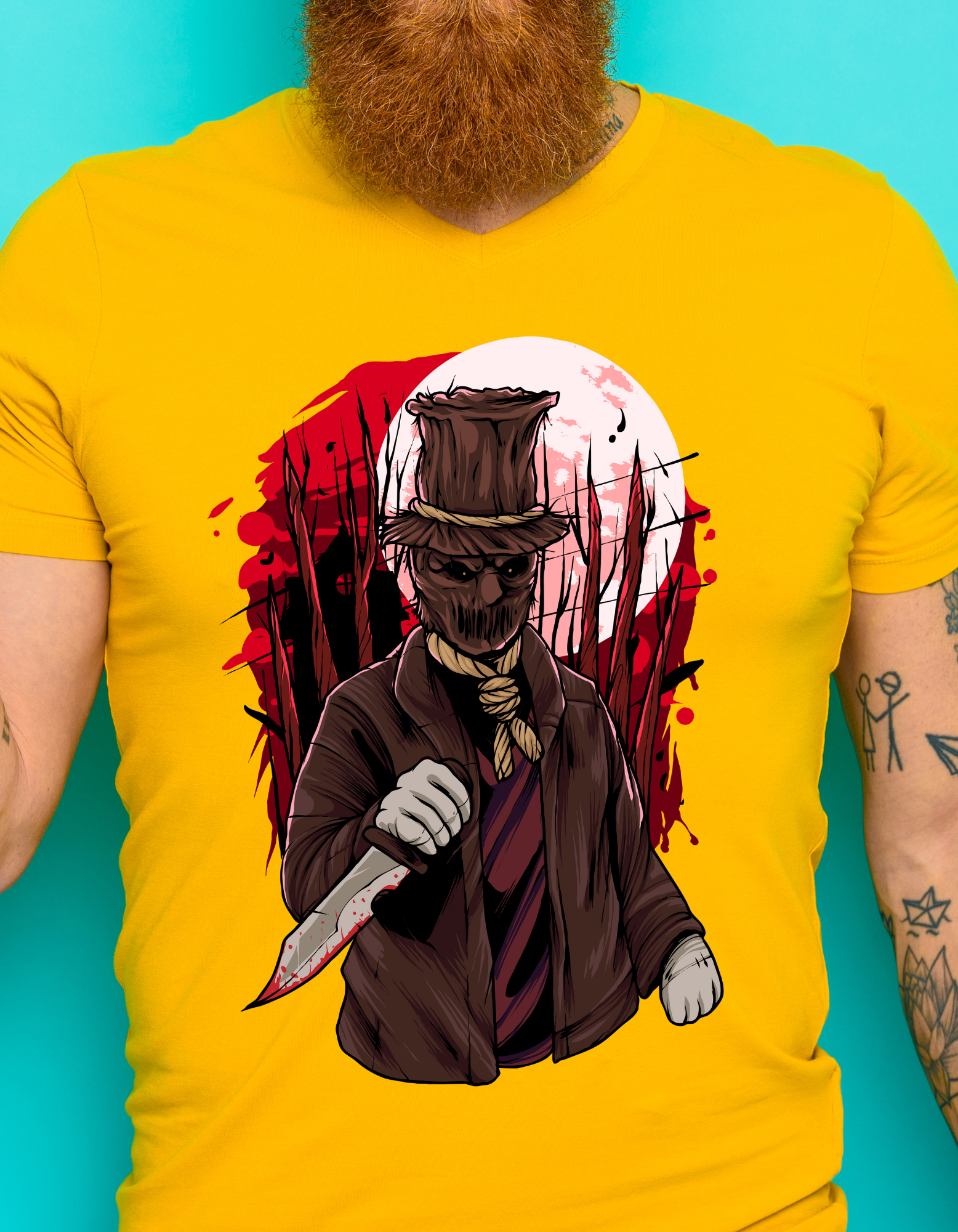 Custom Printed Shirts: Halloween Bloody Scarecrow