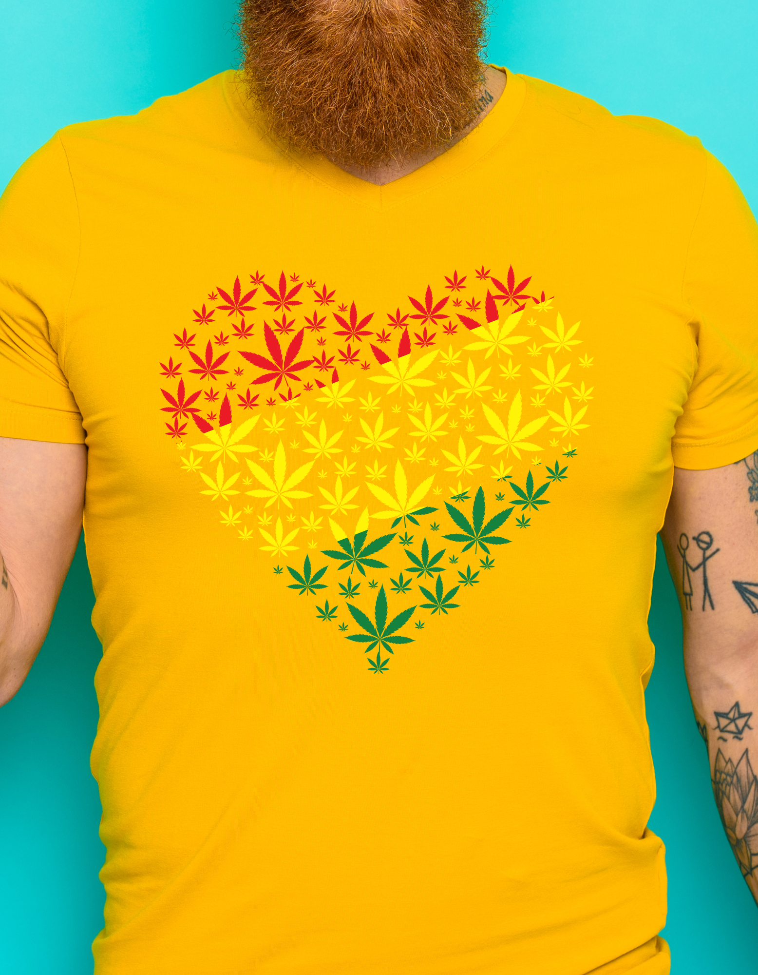 Custom Printed Shirt: Weed Heart