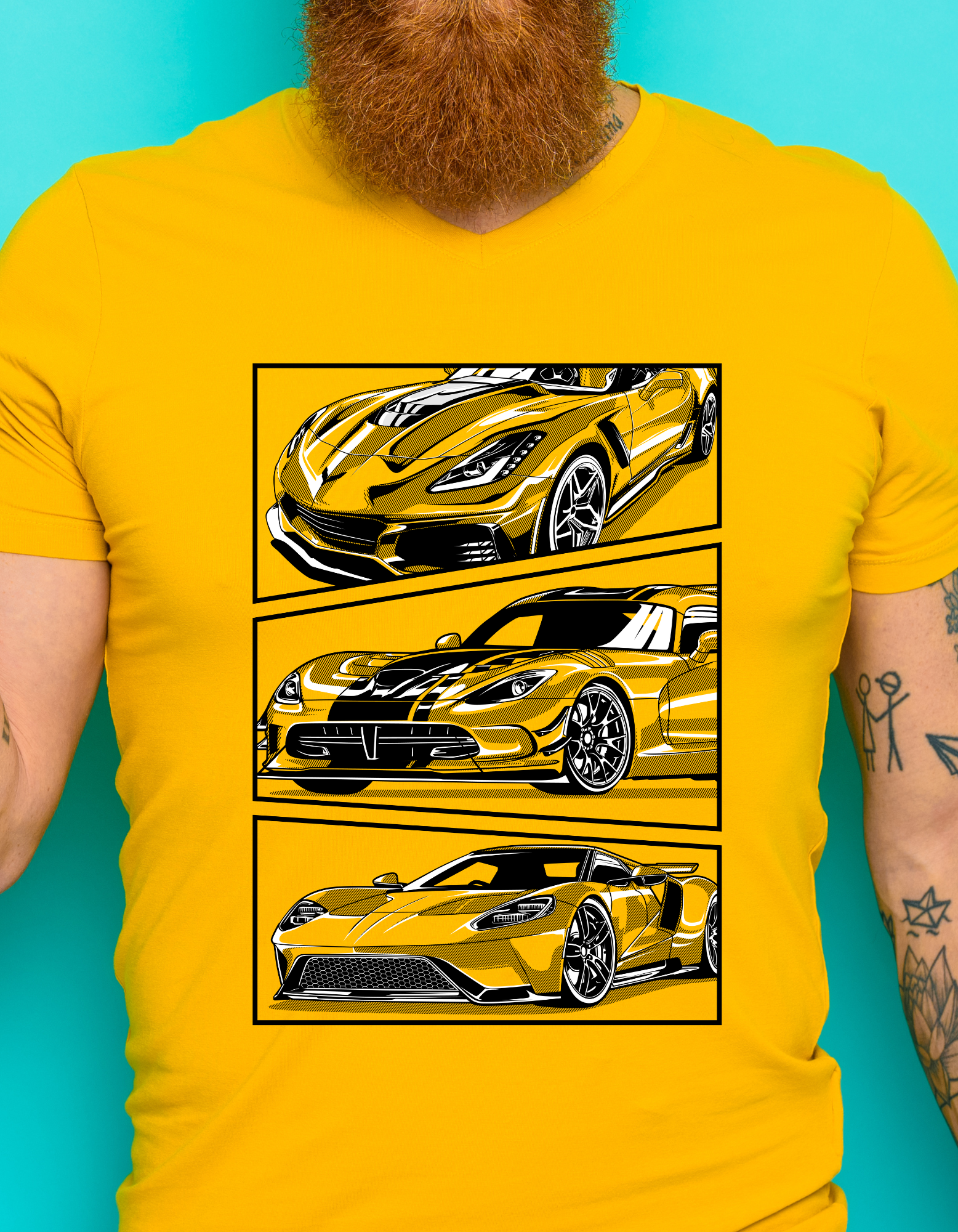 Custom Printed Shirts: Triple Cars