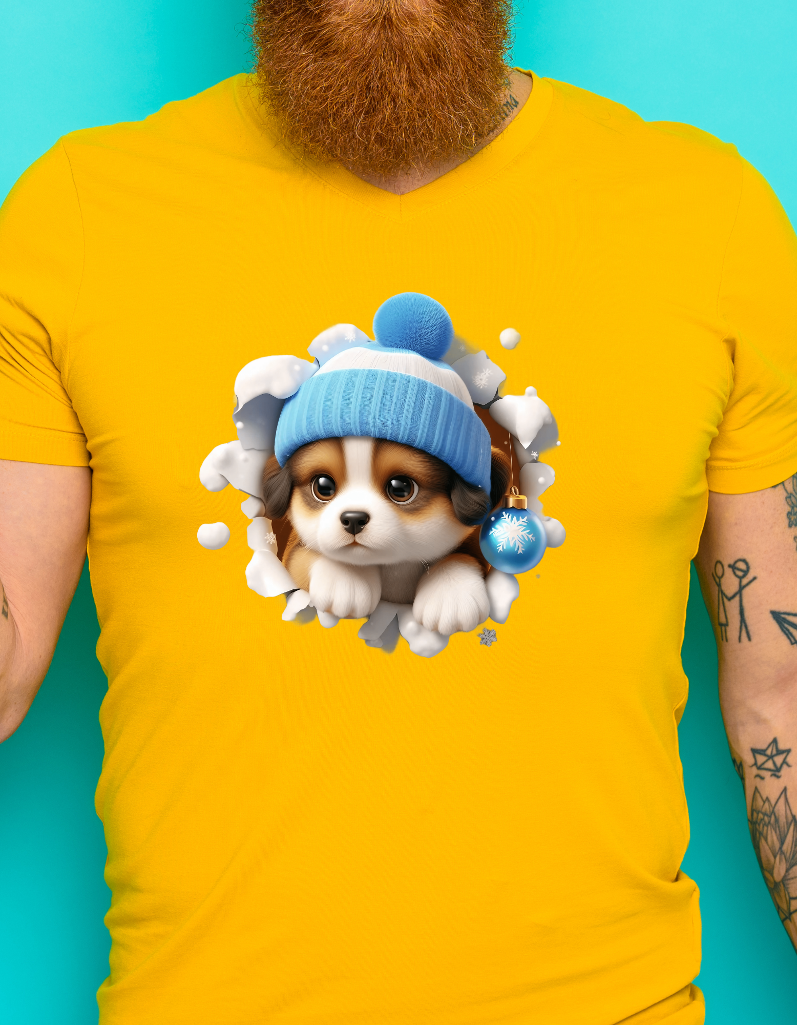 Custom Printed Shirt: Christmas Puppy 2