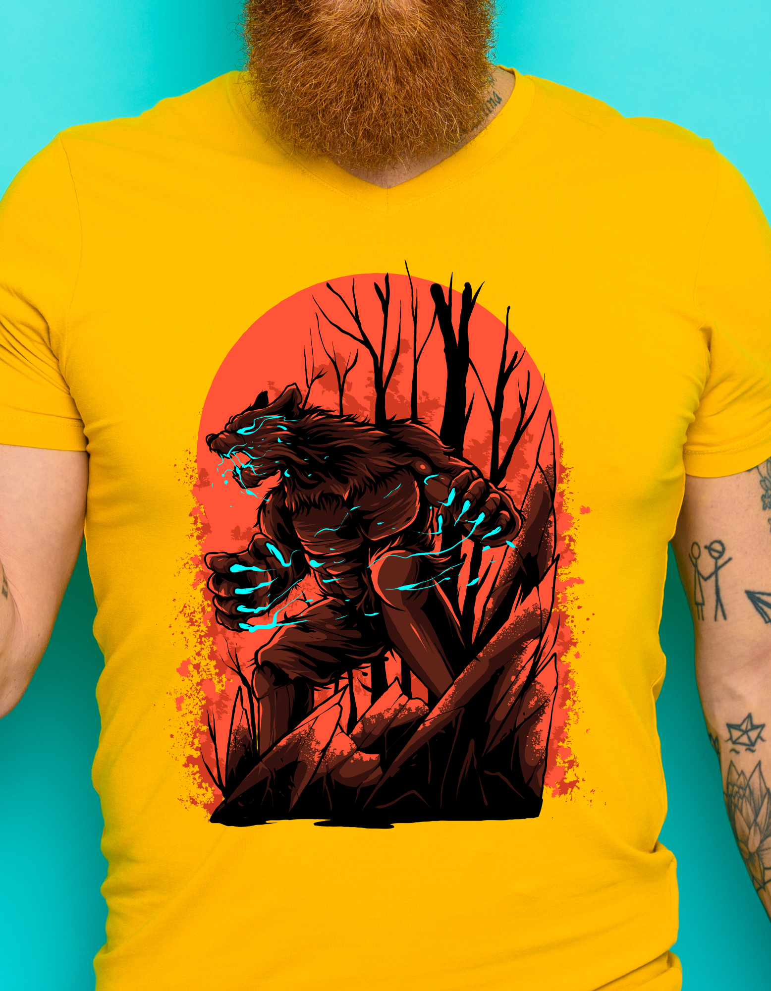 Custom Printed Shirts: Halloween Growling Bear