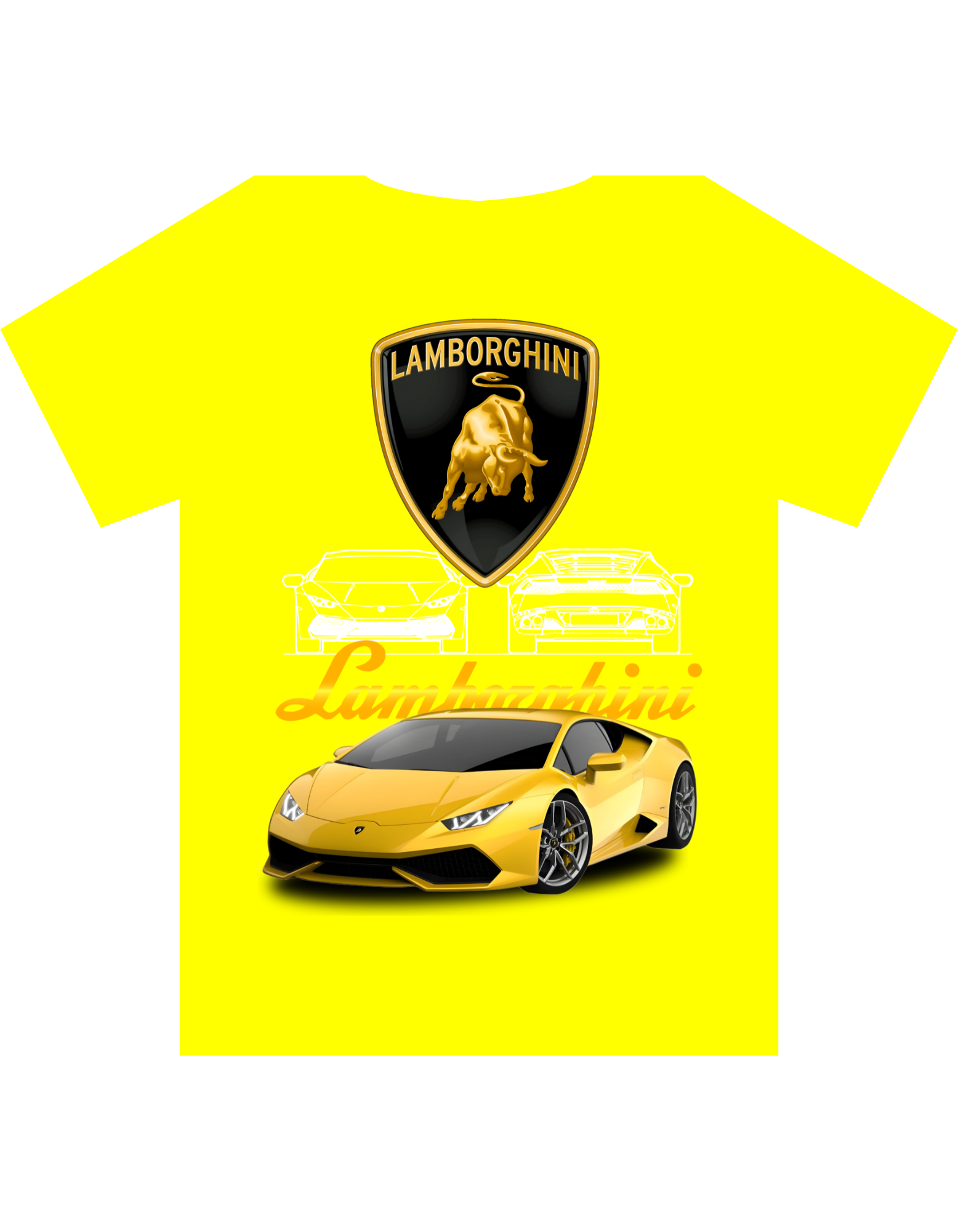 Custom Printed Shirts: Gold Lamborgini