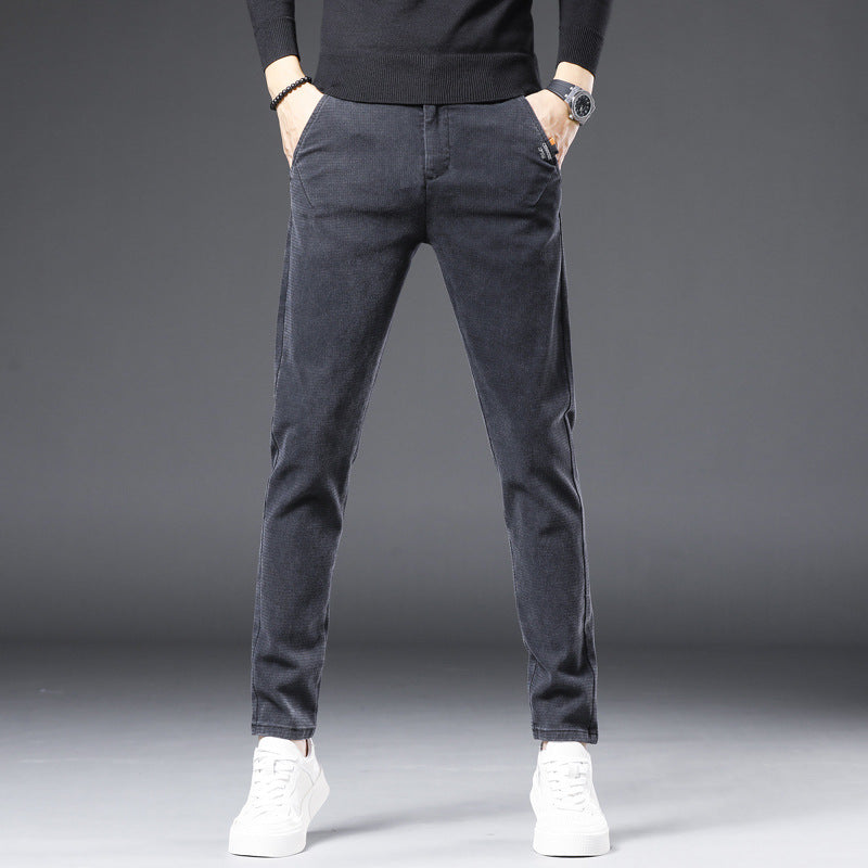 Trendy All-match Men's Pants Slim-fit Straight Pants Men