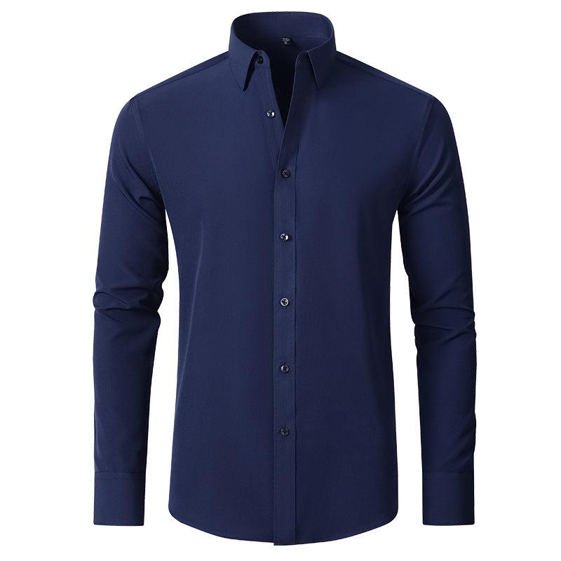 Full Elastic Force Shirt Men's Non-ironing Anti-wrinkle Simple Business Thin Shirt Men