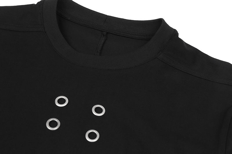 Raw Edges Design Breathable Hole Loose Plus Size Short Sleeve T-shirt