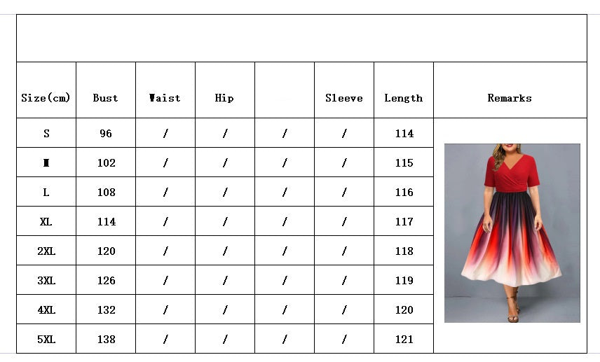 Women's Short Sleeve V-neck Swing Dress