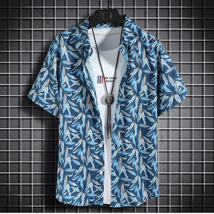 Seaside Vacation Men's Short-sleeved Printed Shirt Quick-drying Top Southeast Asian Style