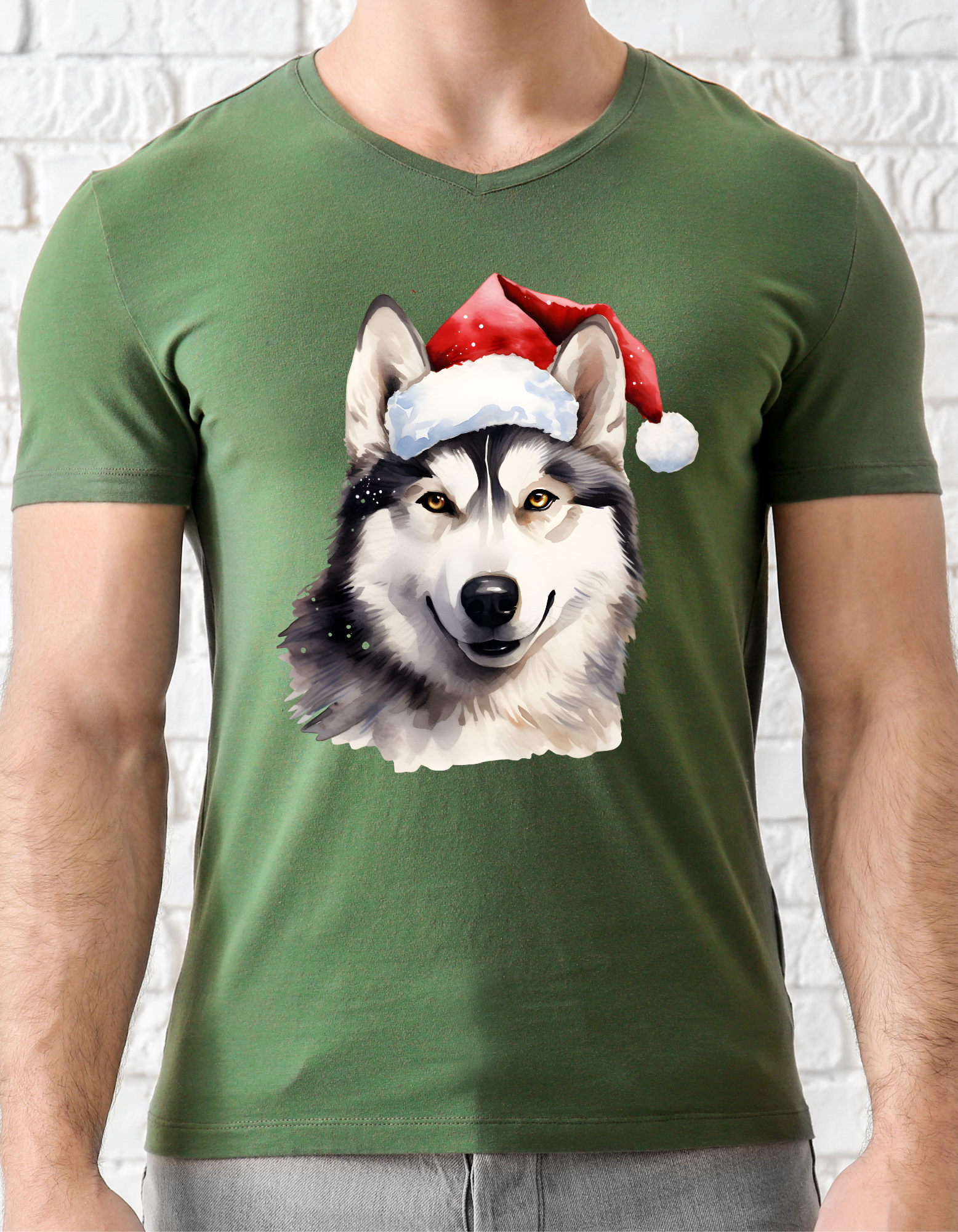 Custom Printed Shirt: Christmas Husky