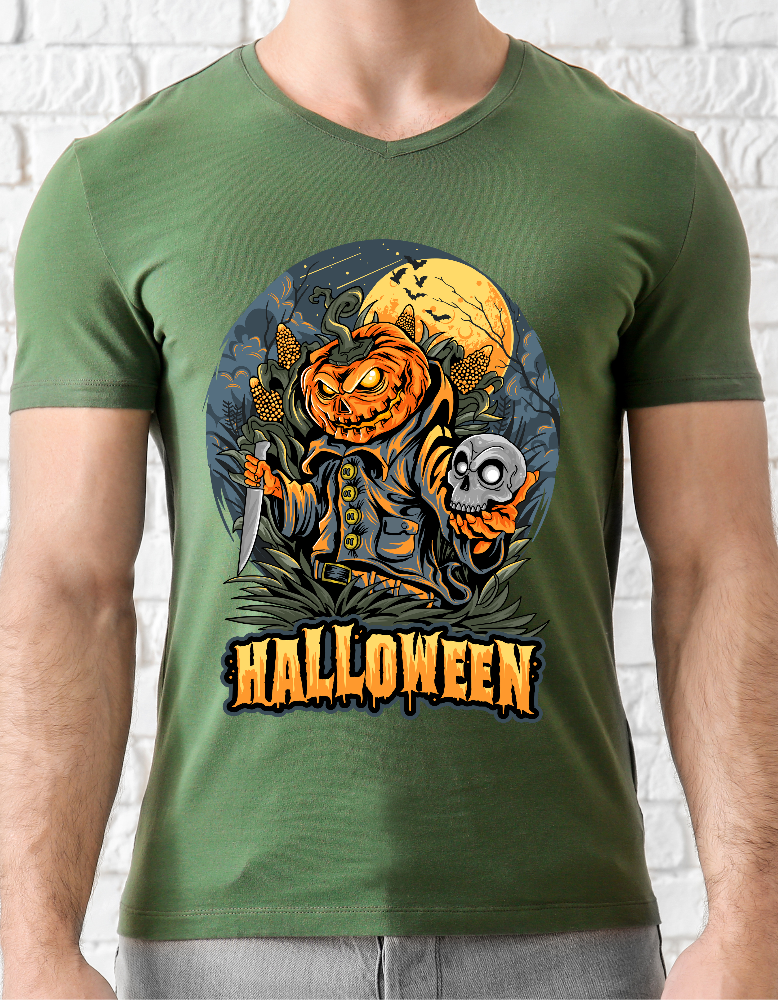 Custom Printed Shirts: Halloween Skull