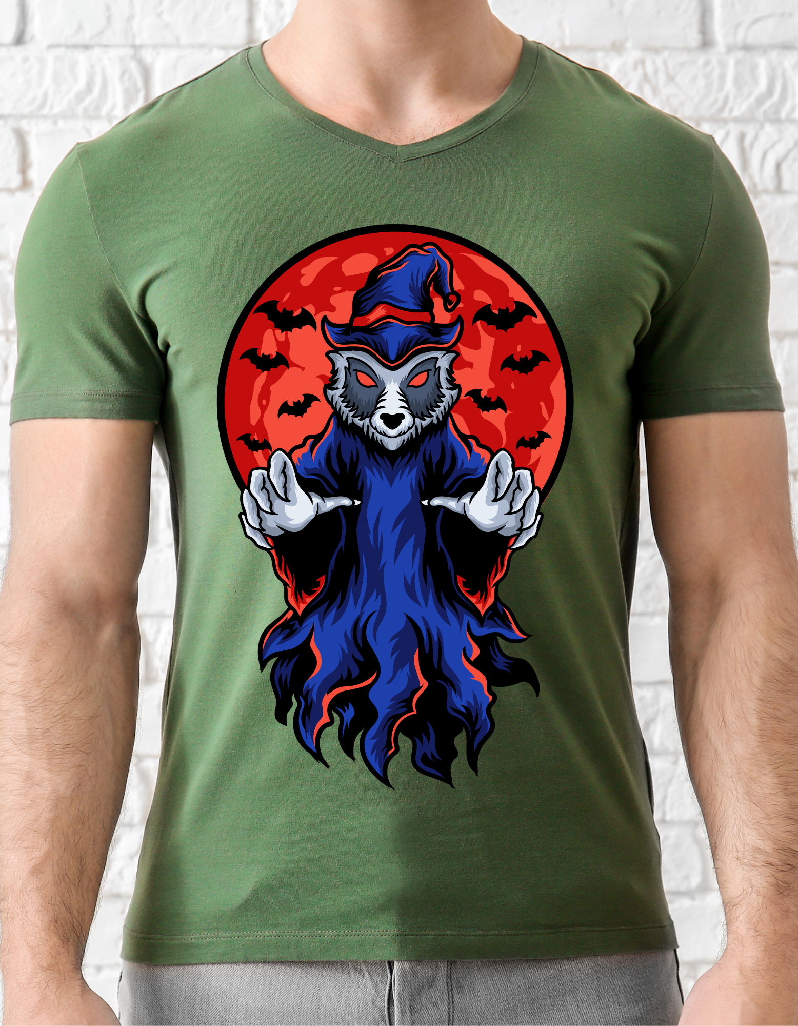 Custom Printed Shirts: Halloween Racoon Ghost