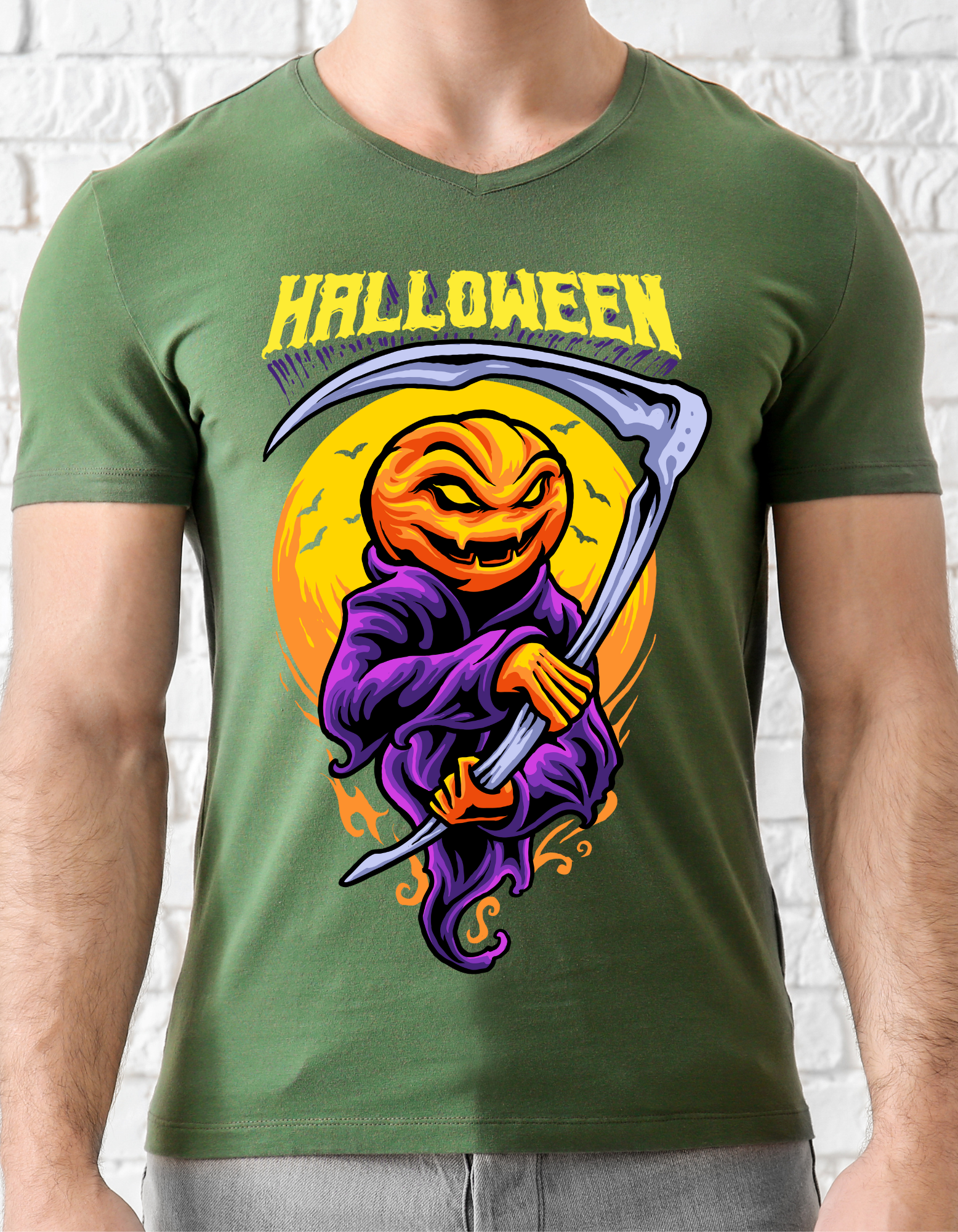 Custom Printed Shirts: Halloween Pumpkin Ghost