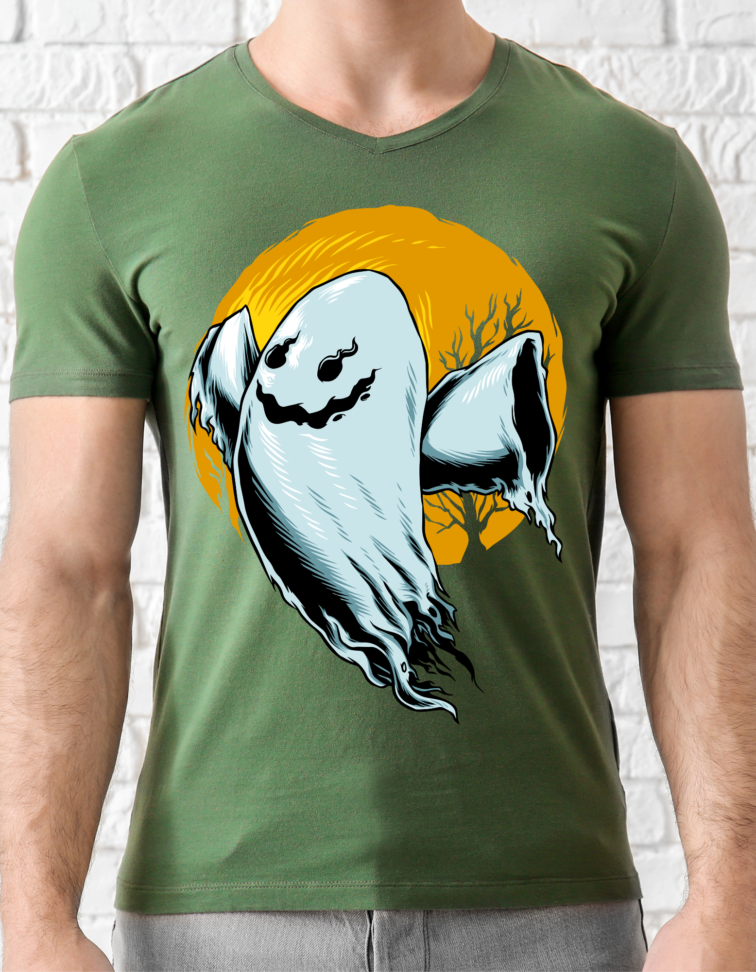 Custom Printed Shirts: Halloween Ghost