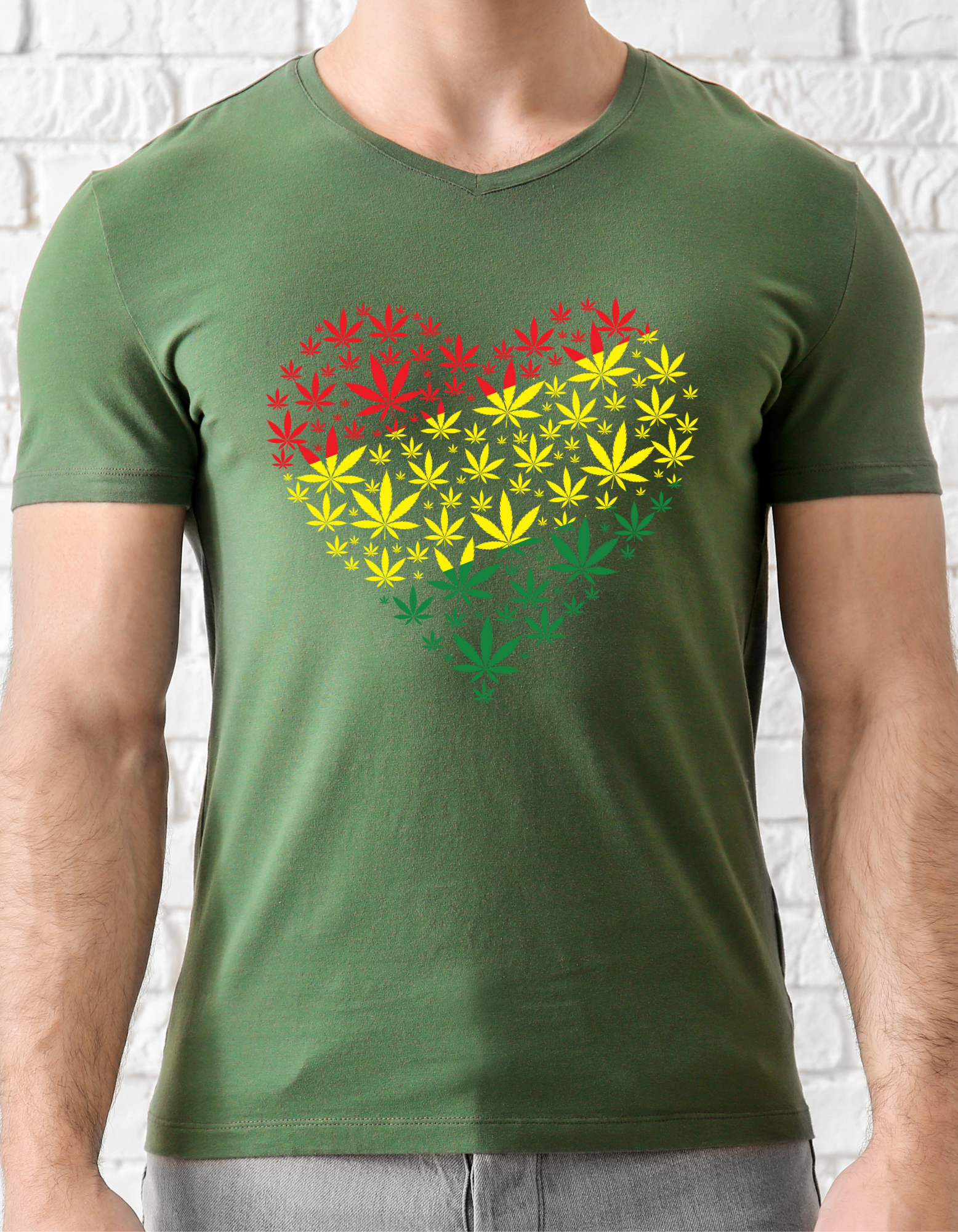Custom Printed Shirt: Weed Heart