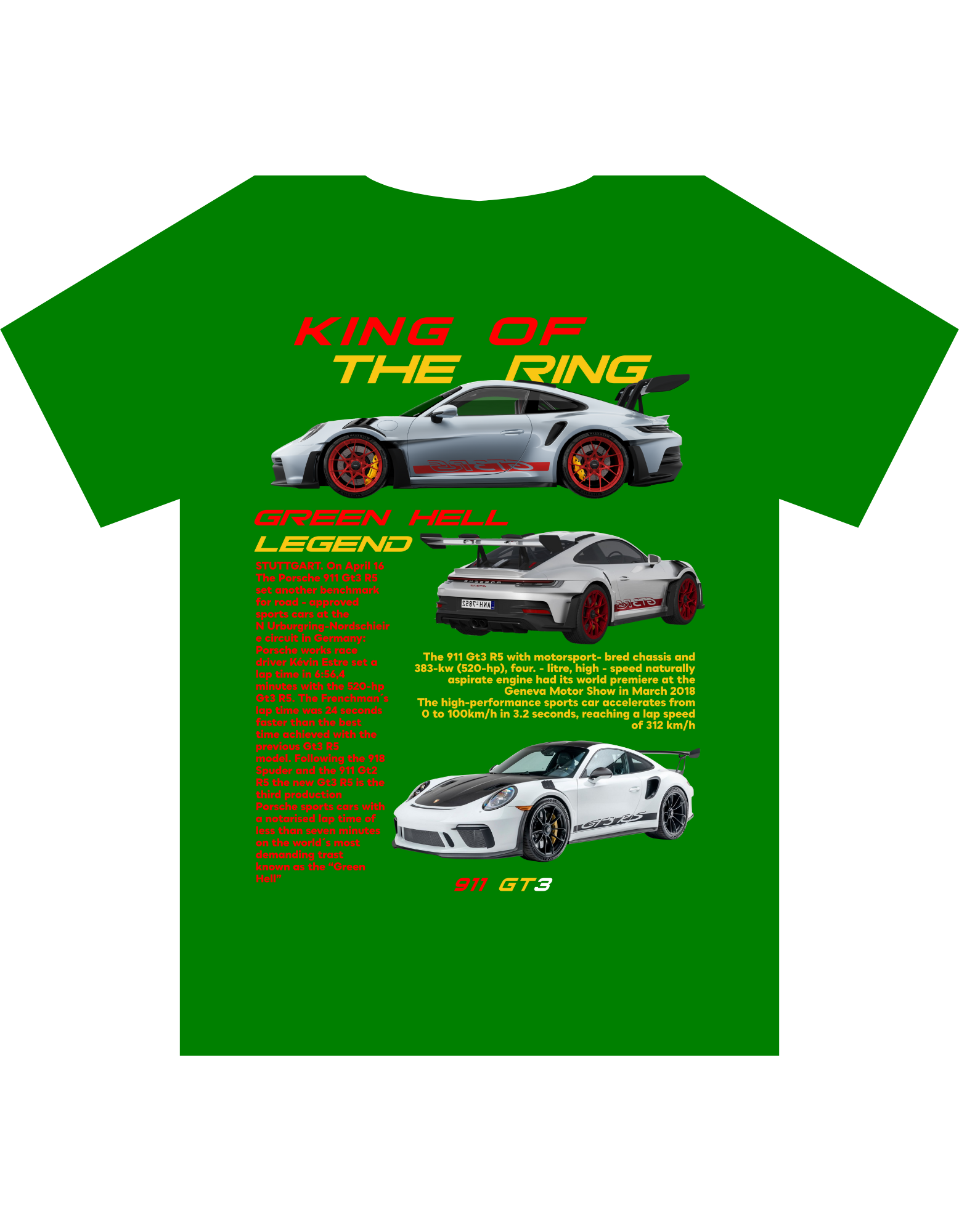 Custom Printed Shirts: 911GT Green Hell