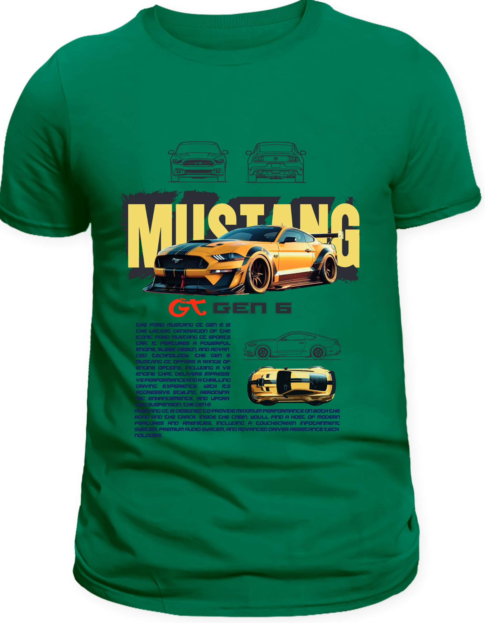 Custom Printed Shirts: Mustang GT Gen 6