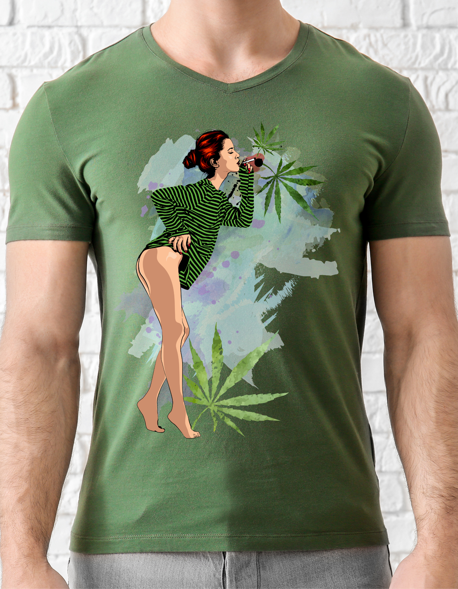 Custom Printed Shirts: Girl Smoking