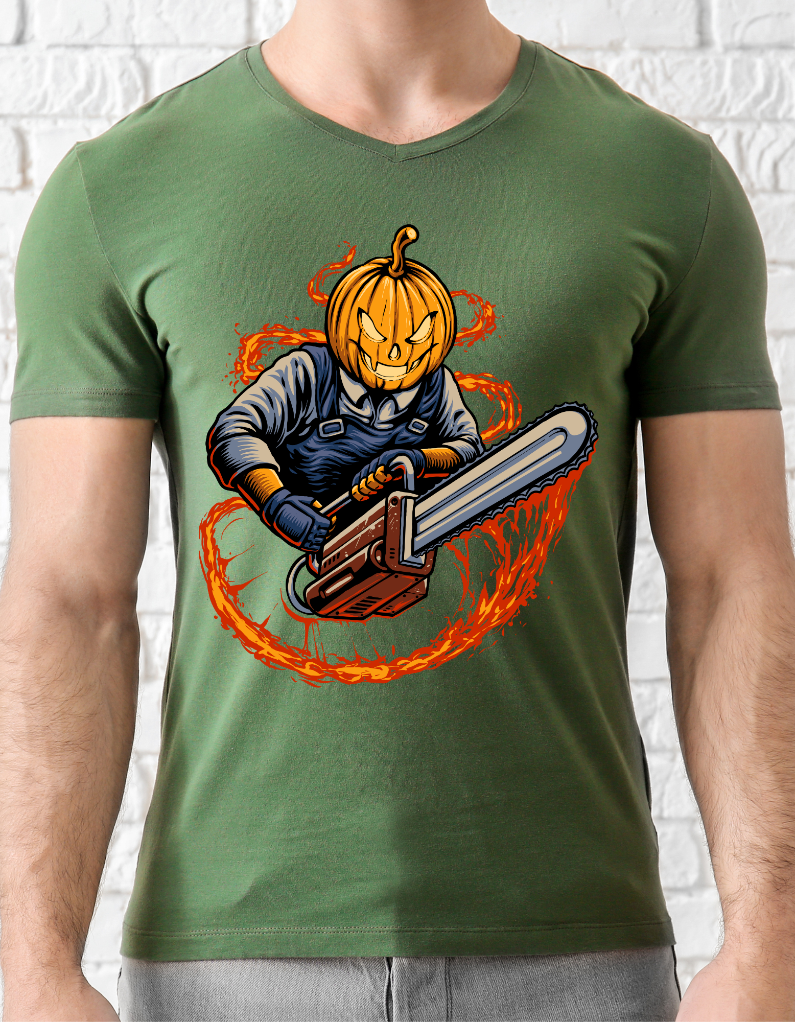 Custom Printed Shirts: Halloween Chainsaw