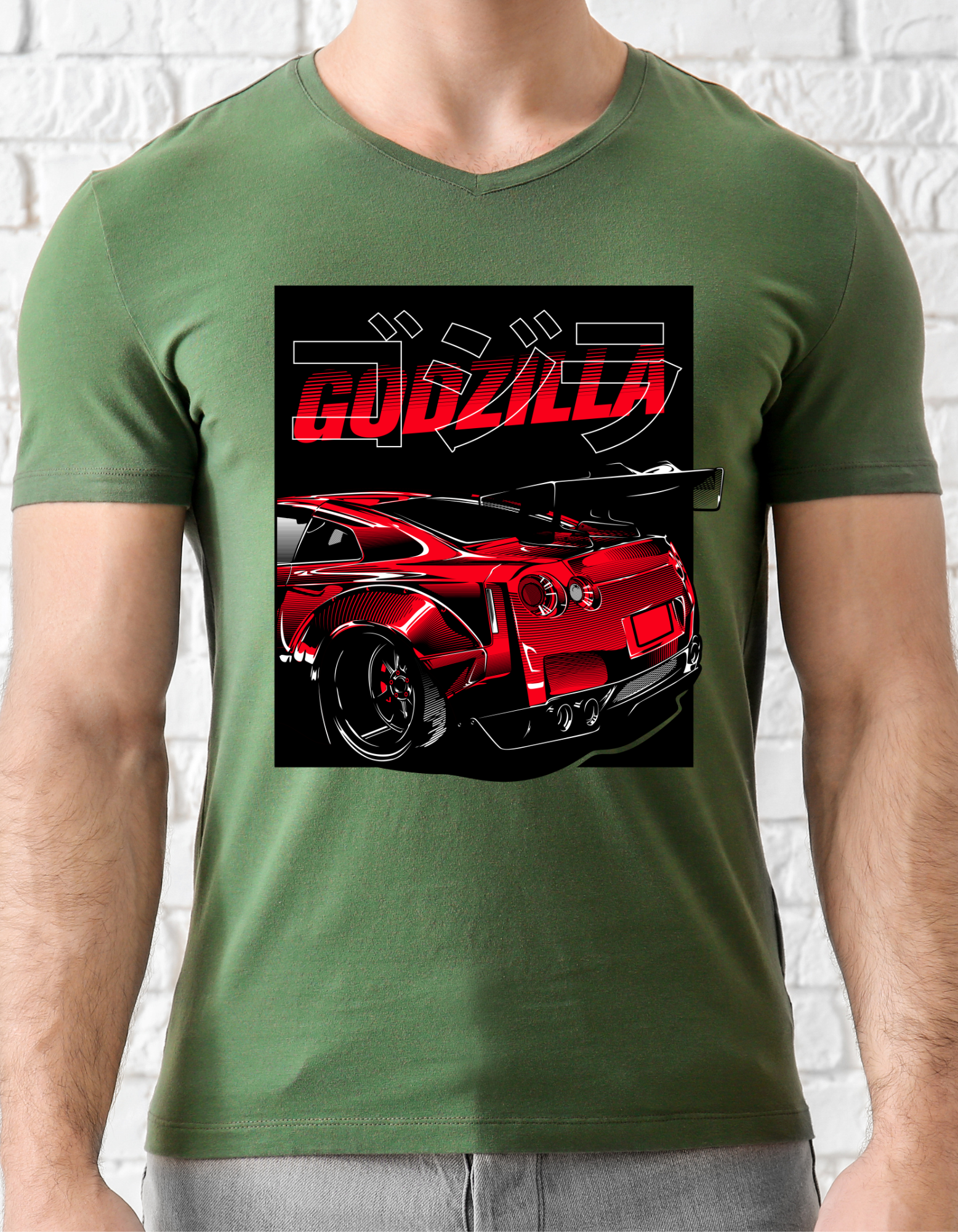 Custom Printed Shirts: Godzilla Car