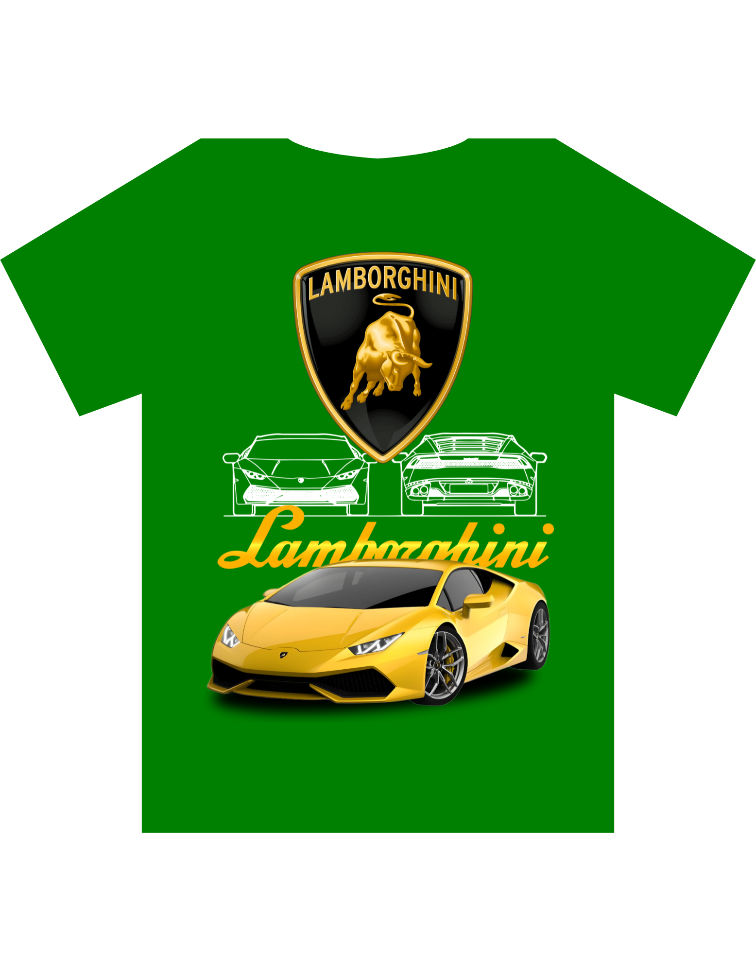 Custom Printed Shirts: Gold Lamborgini