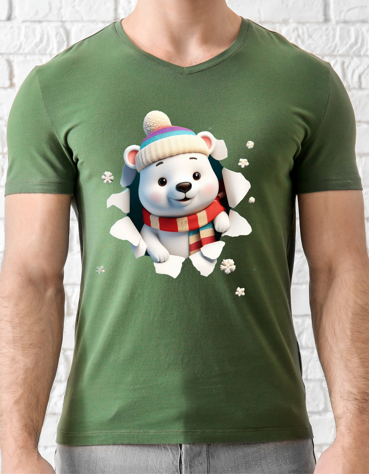 Custom Printed Shirt: Christmas Bear