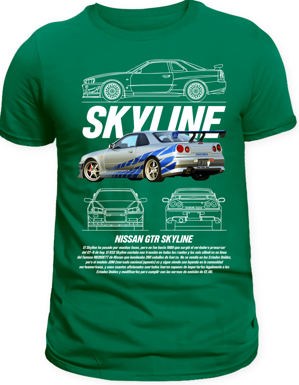 Custom Printed Shirts: Nissan GTR Skyline