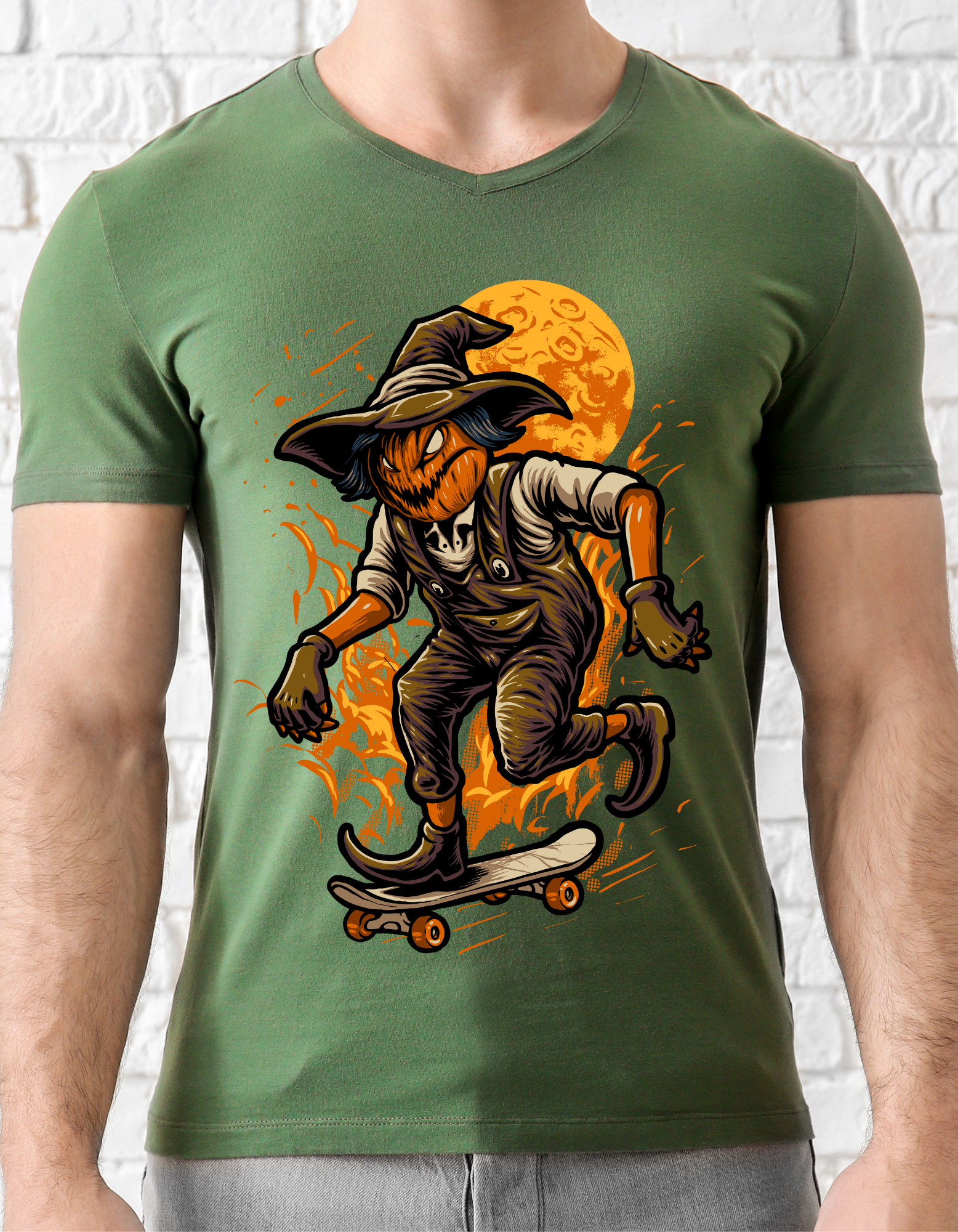 Custom Printed Shirts: Halloween Zombie Skater
