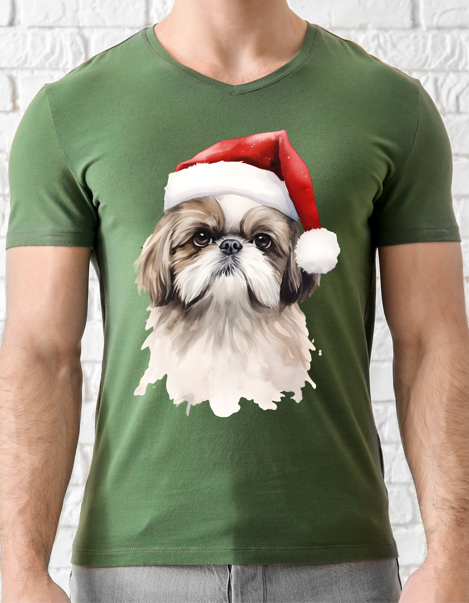 Custom Printed Shirt: Christmas Puff Dog
