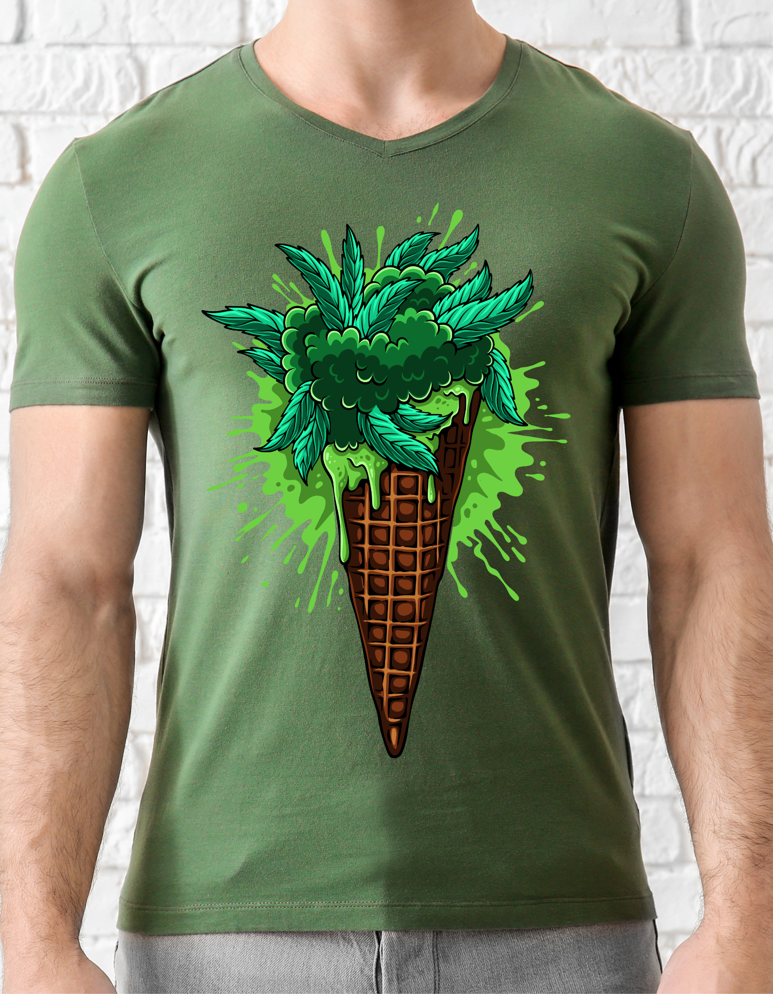 Custom Printed Shirt: Cannabis Icecream