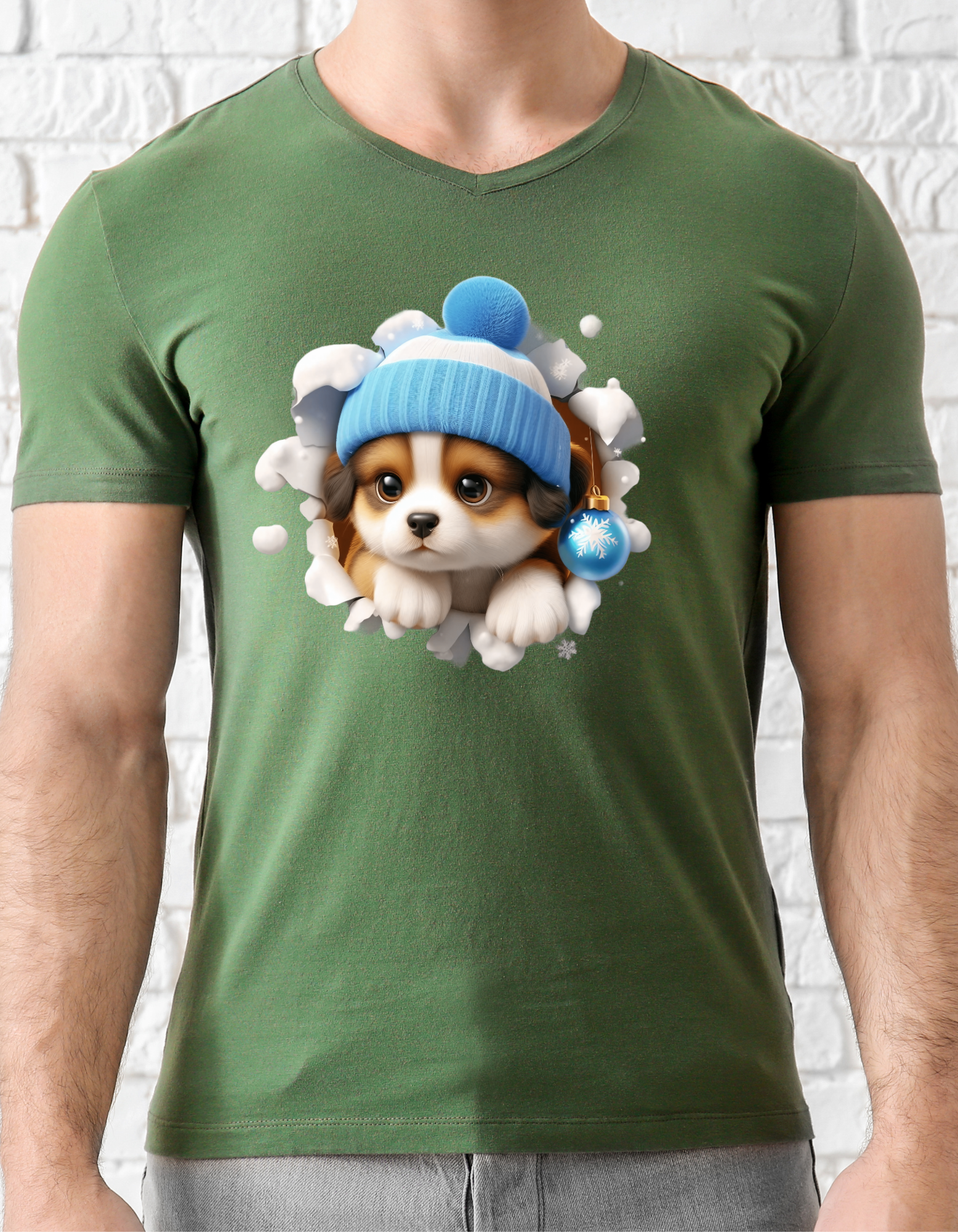 Custom Printed Shirt: Christmas Puppy 2