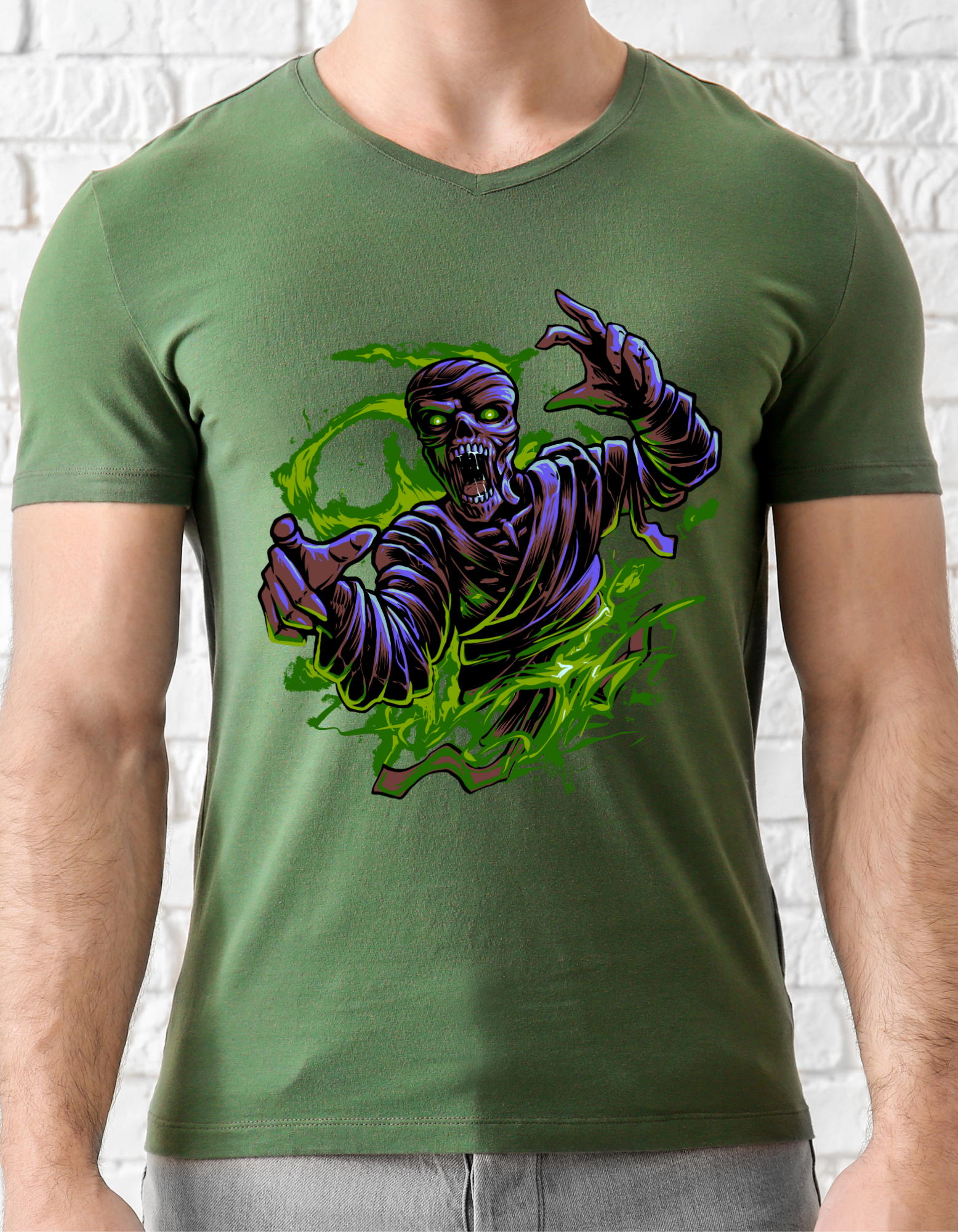 Custom Printed Shirts: Halloween Mummy