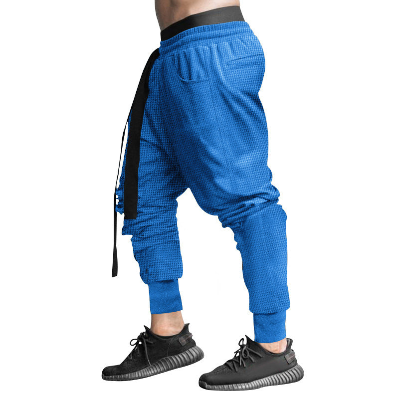 Men's Casual Pants Slim-fit Solid Color Ankle-tied Trousers