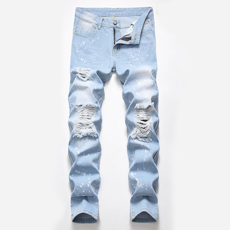 Summer Light Blue Plus Size Ripped Jeans