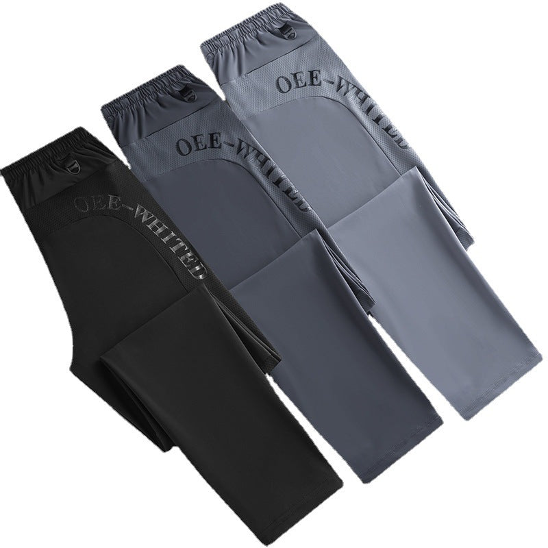 Men's Ice Silk Ultra-thin Breathable High Elastic Loose Casual Pants
