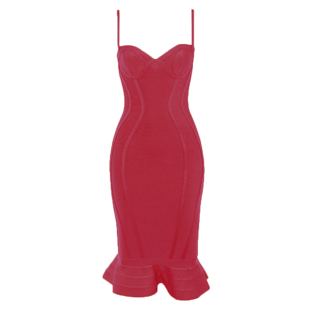 Fashion Suspender Fishtail Evening Dress For Women