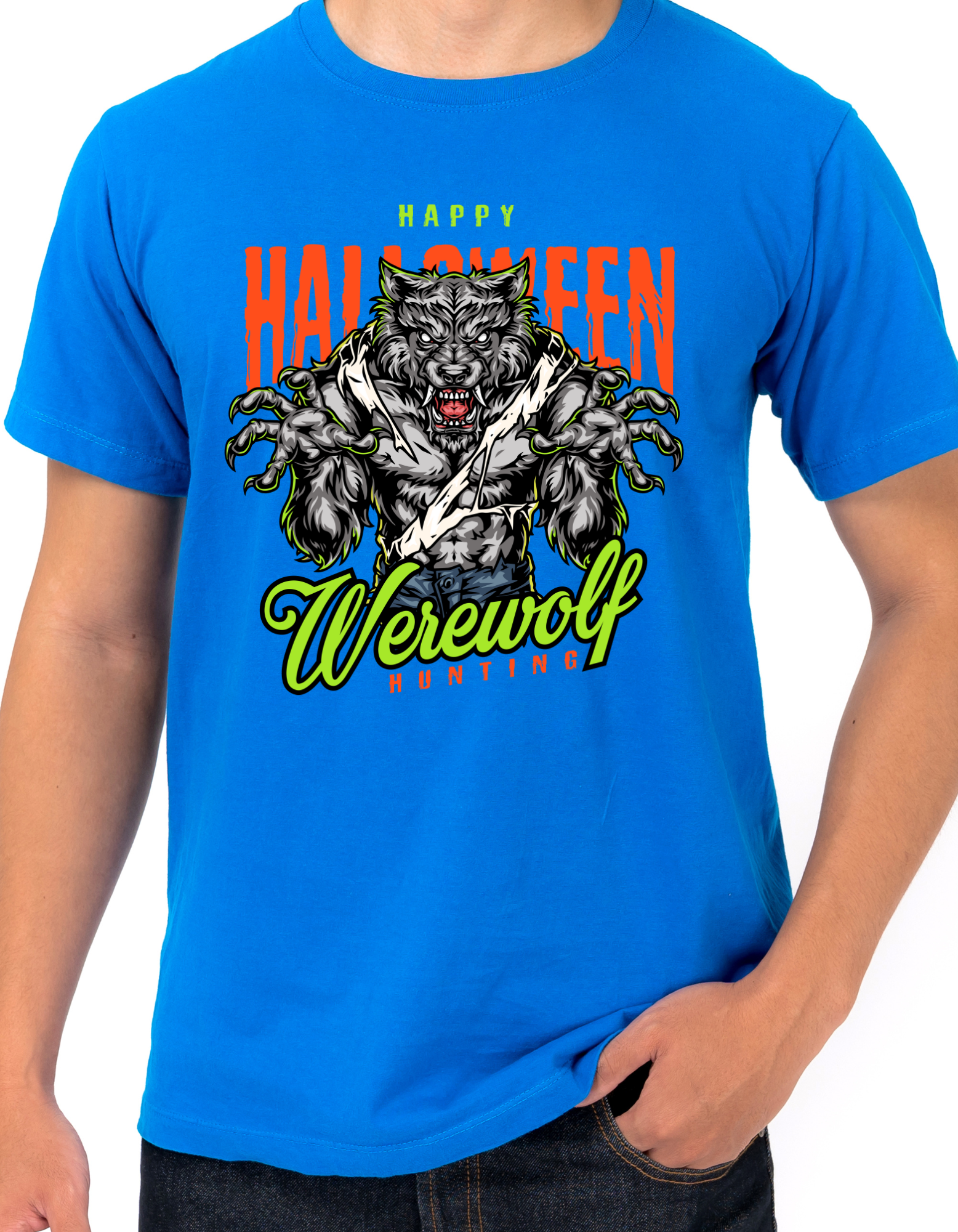 Custom Printed Shirts: Halloween Werewolf Hunting