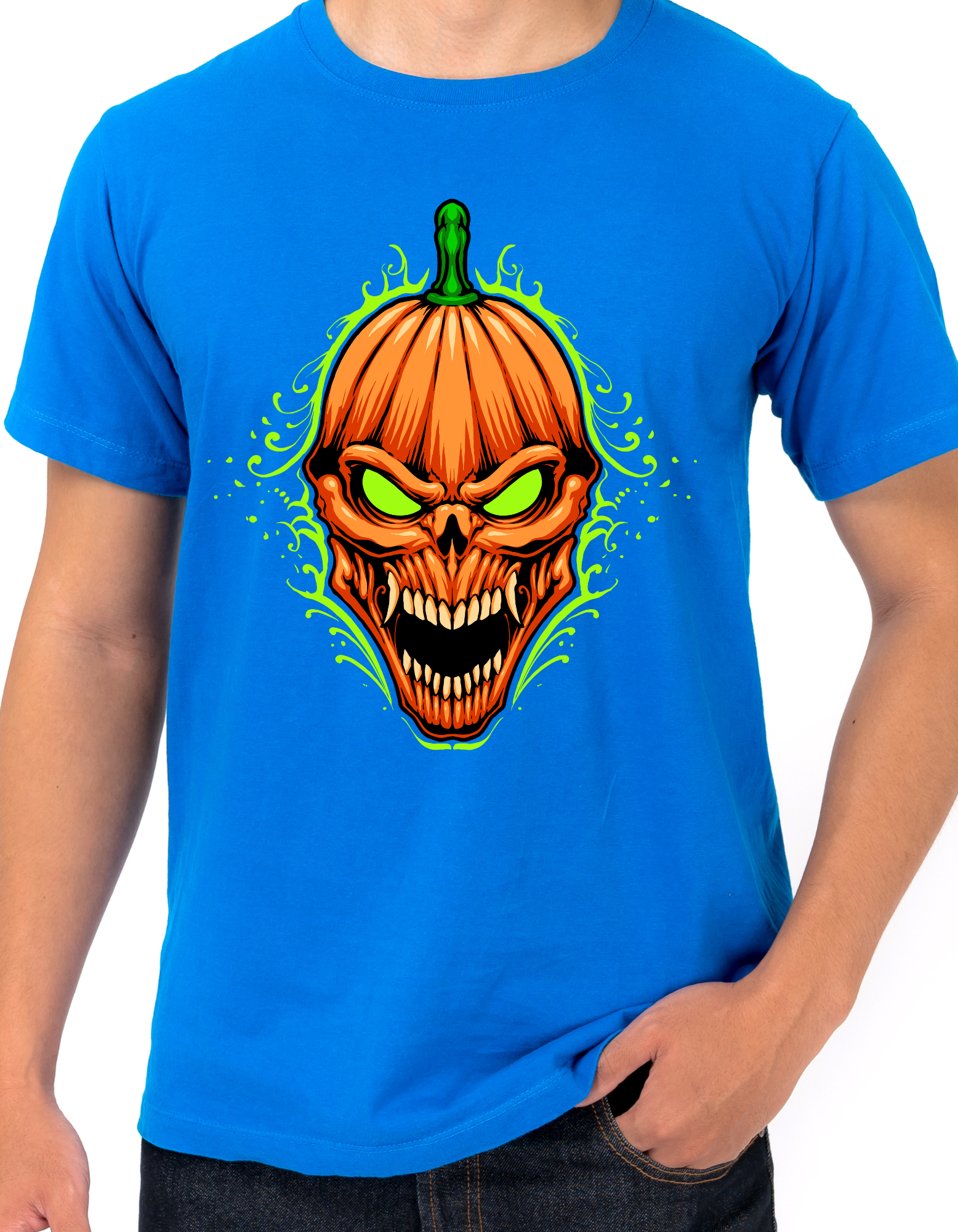 Custom Printed Shirts: Halloween Haunted Pumpkin