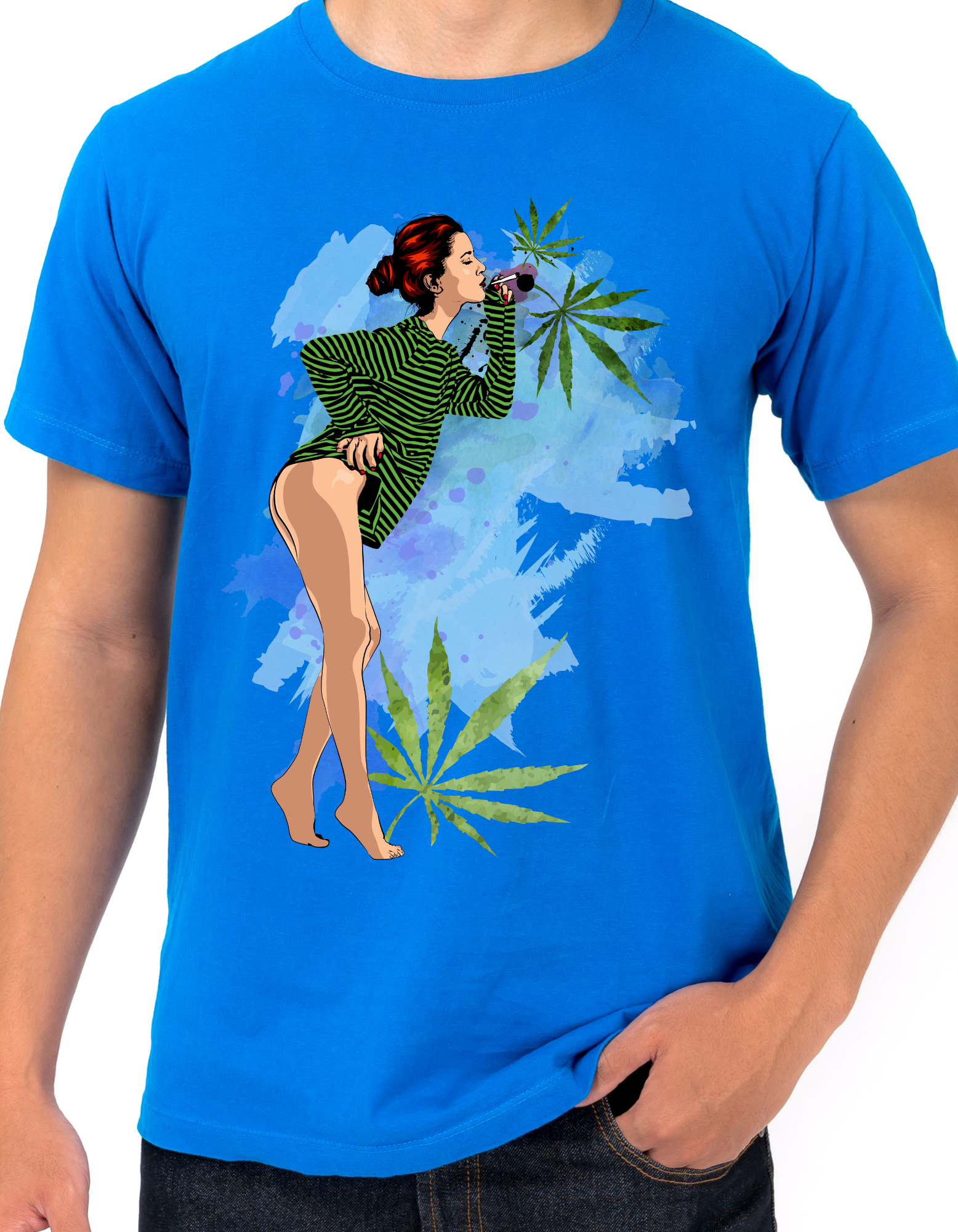 Custom Printed Shirts: Girl Smoking