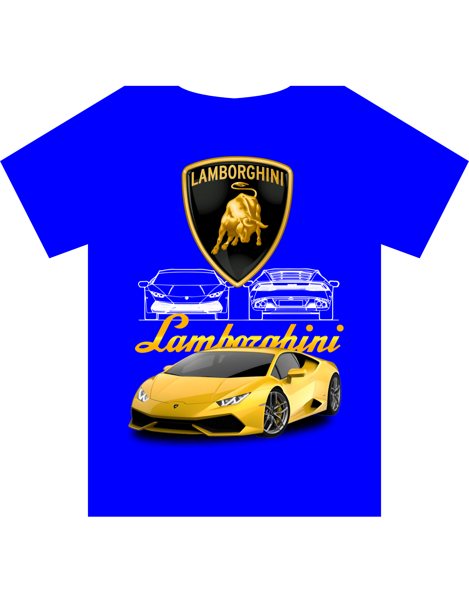 Custom Printed Shirts: Gold Lamborgini