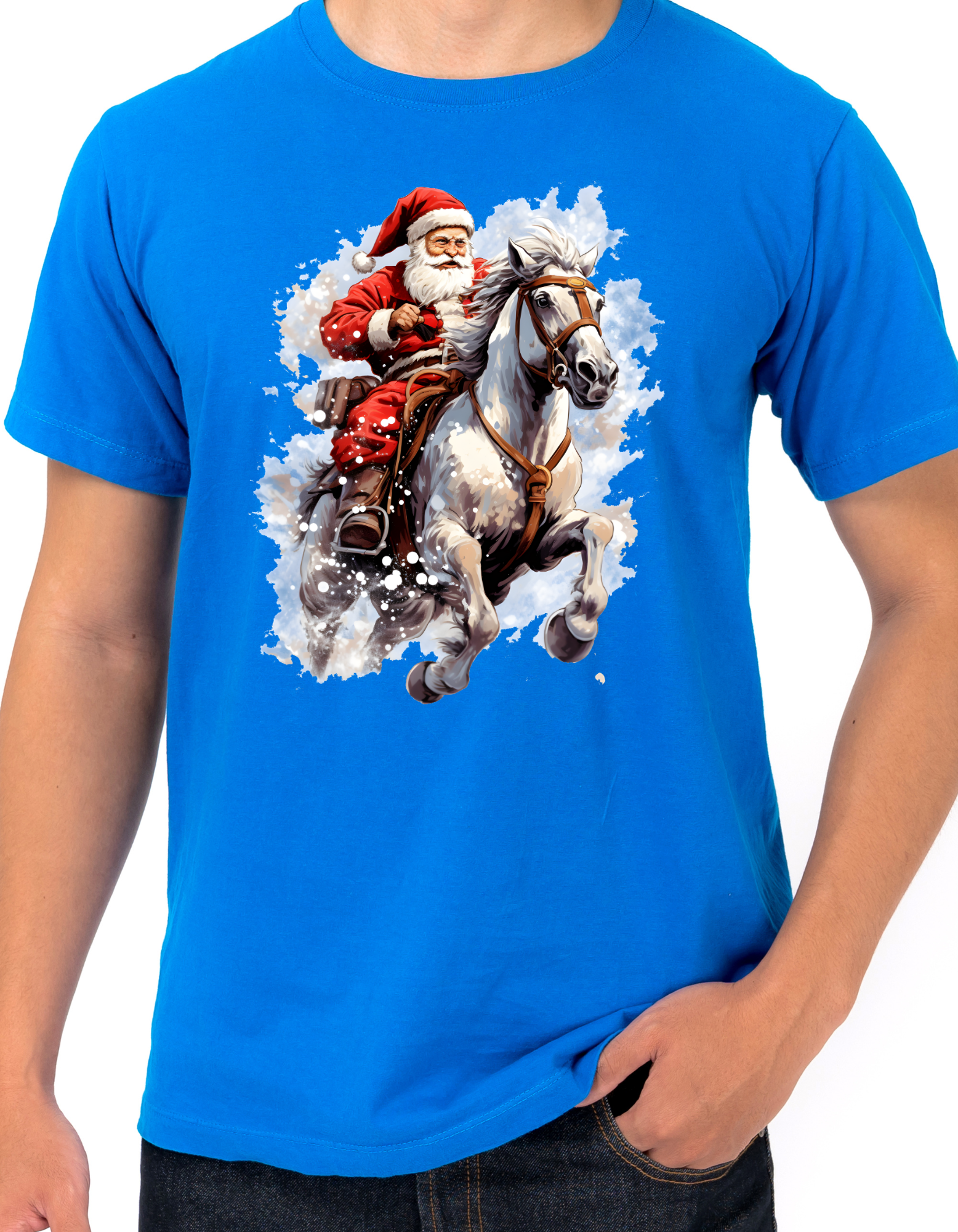 Custom Printed Shirt: Horse Riding Christmas Father