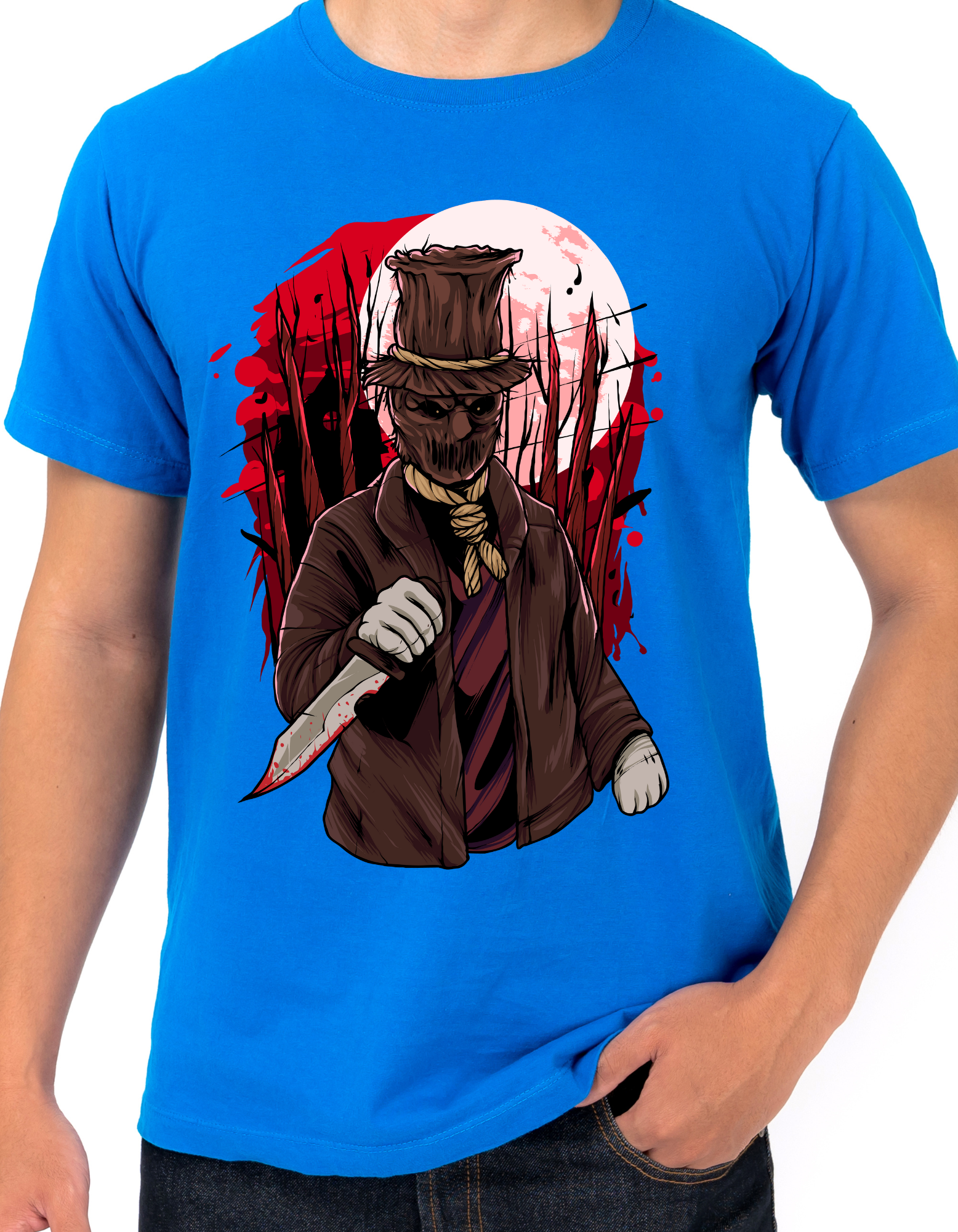 Custom Printed Shirts: Halloween Bloody Scarecrow