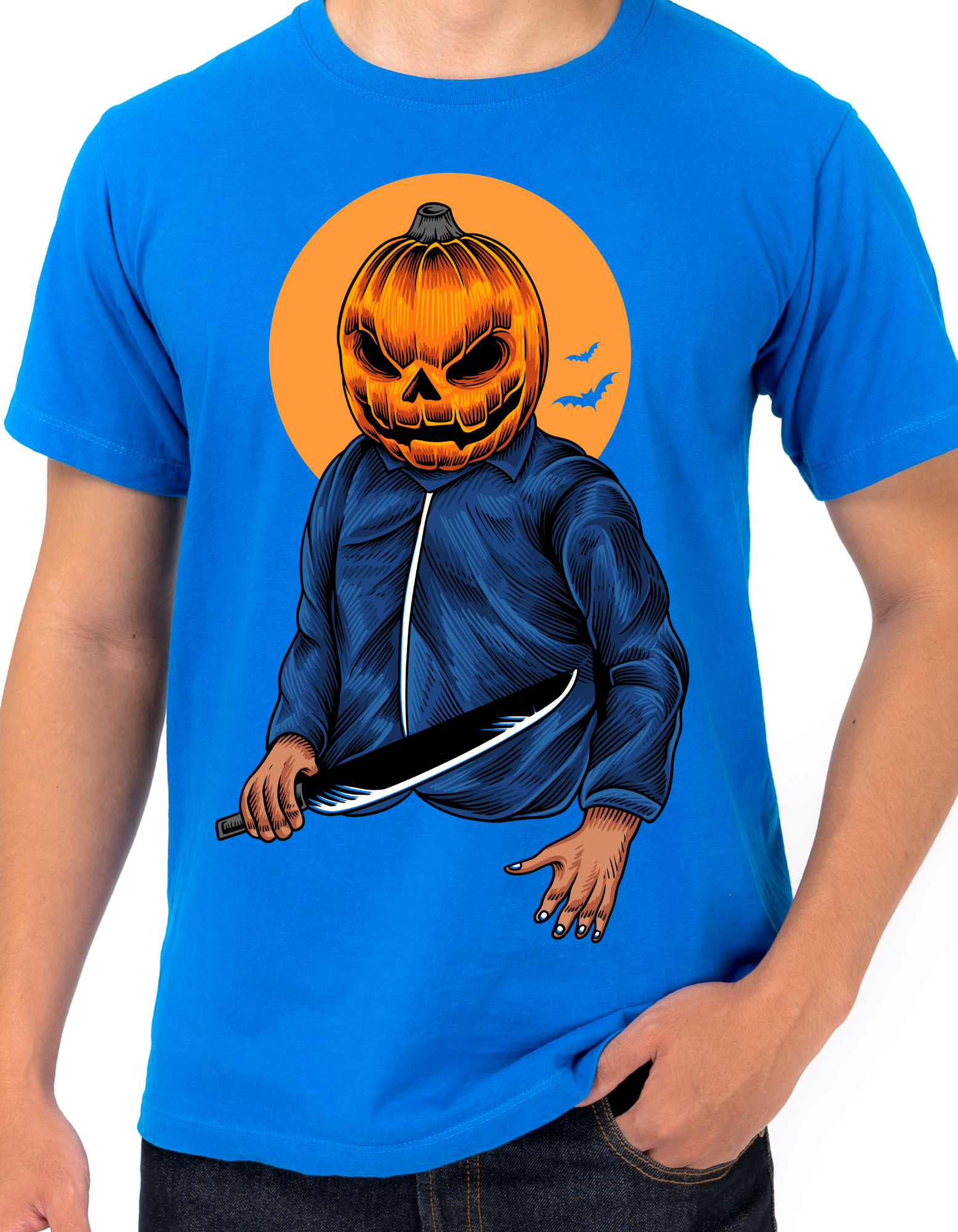 Custom Printed Shirts: Halloween Pumpkin Head