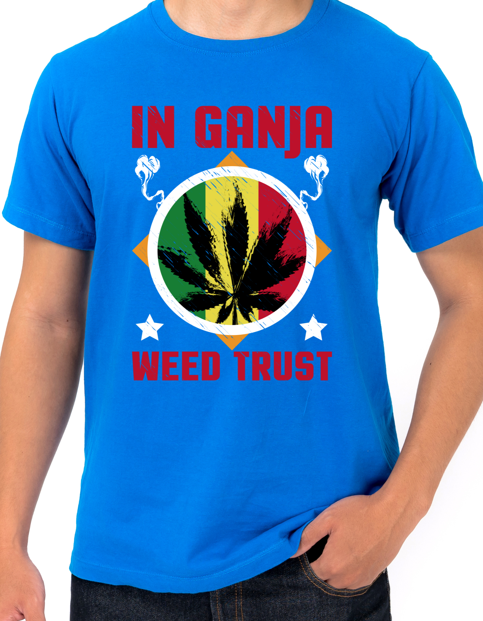 Custom Printed Shirt: In Ganja We Trust