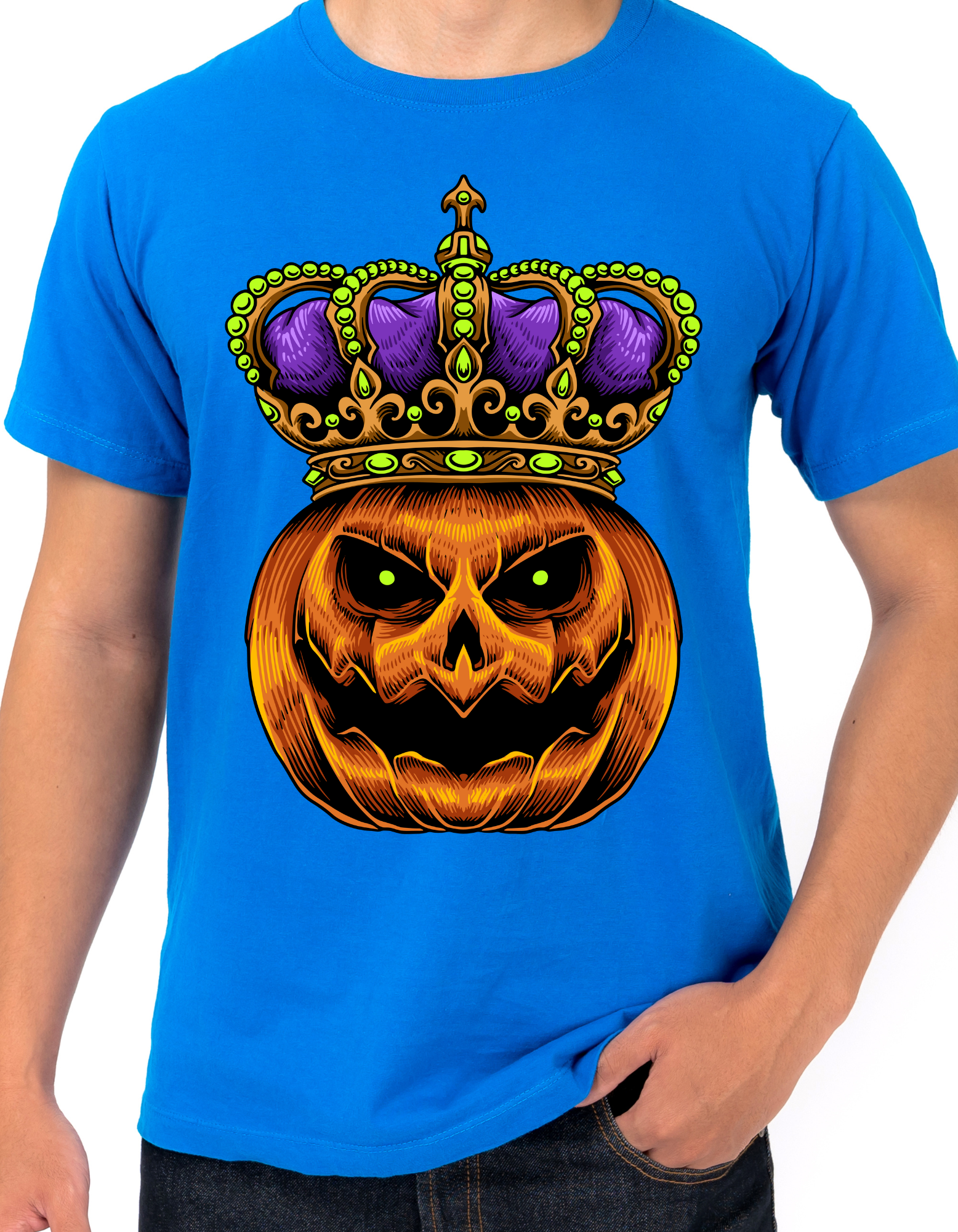 Custom Printed Shirts: Halloween Pumpkin Crowned
