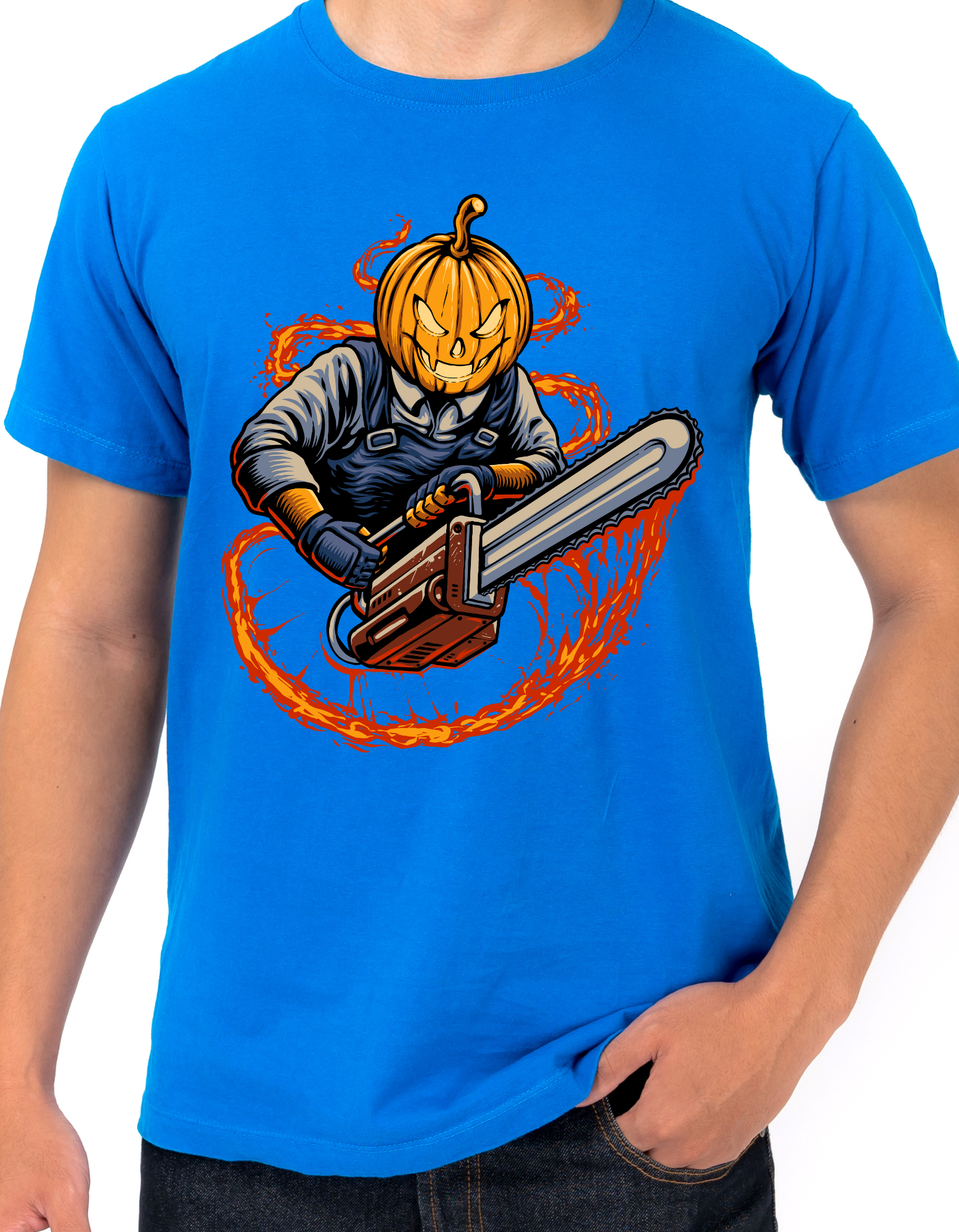 Custom Printed Shirts: Halloween Chainsaw